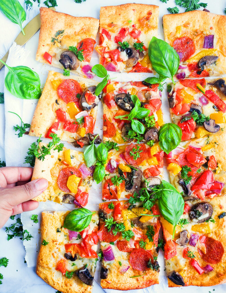 Garden Fresh Veggie Pepperoni Pizza Beautiful Eats Things Garden Fresh Veggie Pepperoni Pizza Beautiful Eats Things