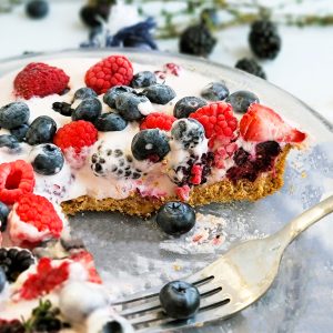 Assorted Berry Ice Cream Pie made with a graham cracker crust beautifuleatsandthings.com
