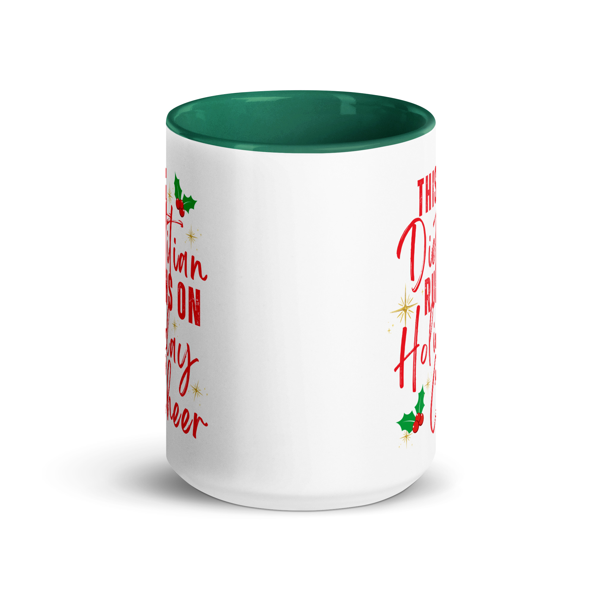 This Dietitian Runs on Holiday Cheer Mug with Color Inside, 15oz - Image 5