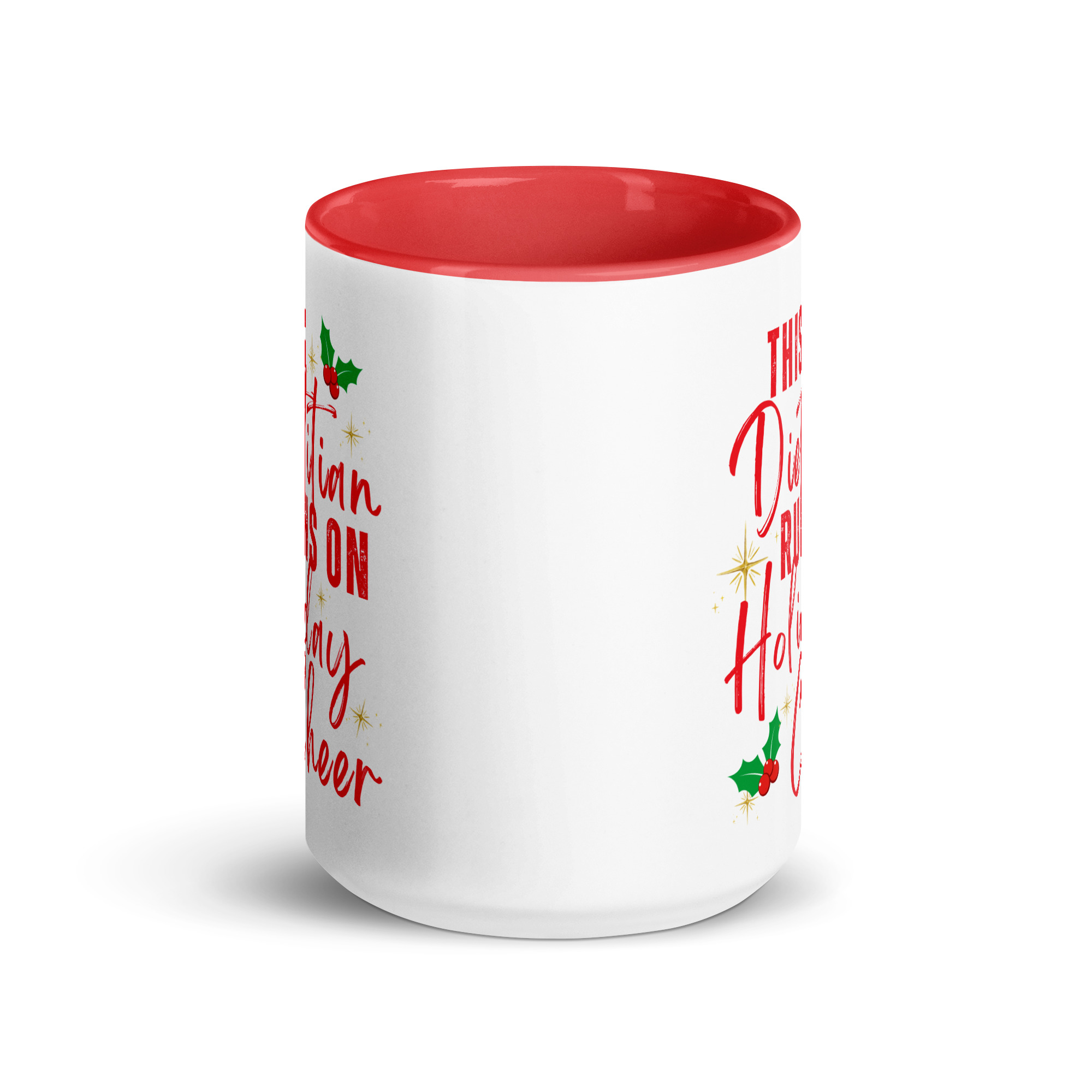 This Dietitian Runs on Holiday Cheer Mug with Color Inside, 15oz - Image 3