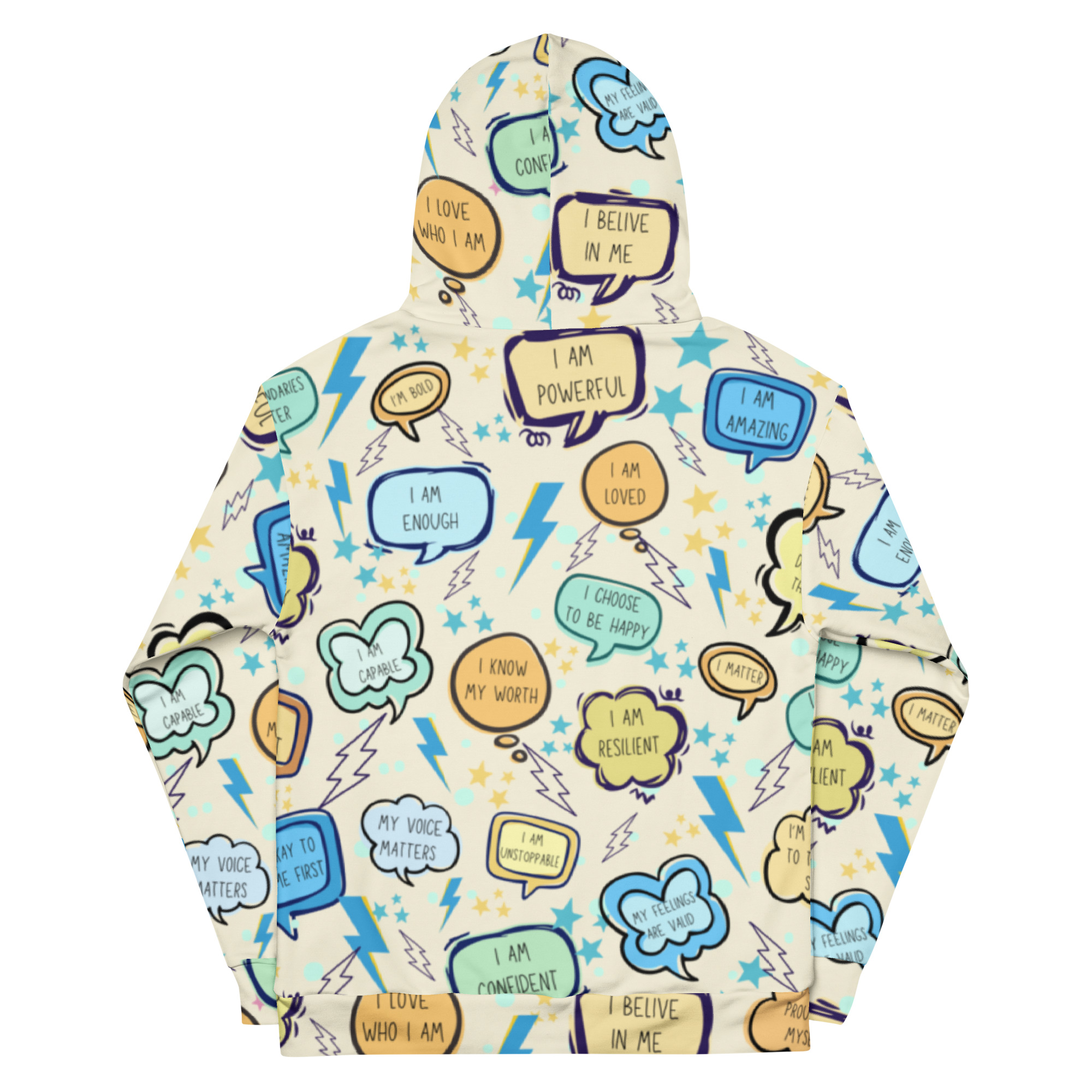 Positive Affirmation Light Yellow Unisex Hoodie - Image 2