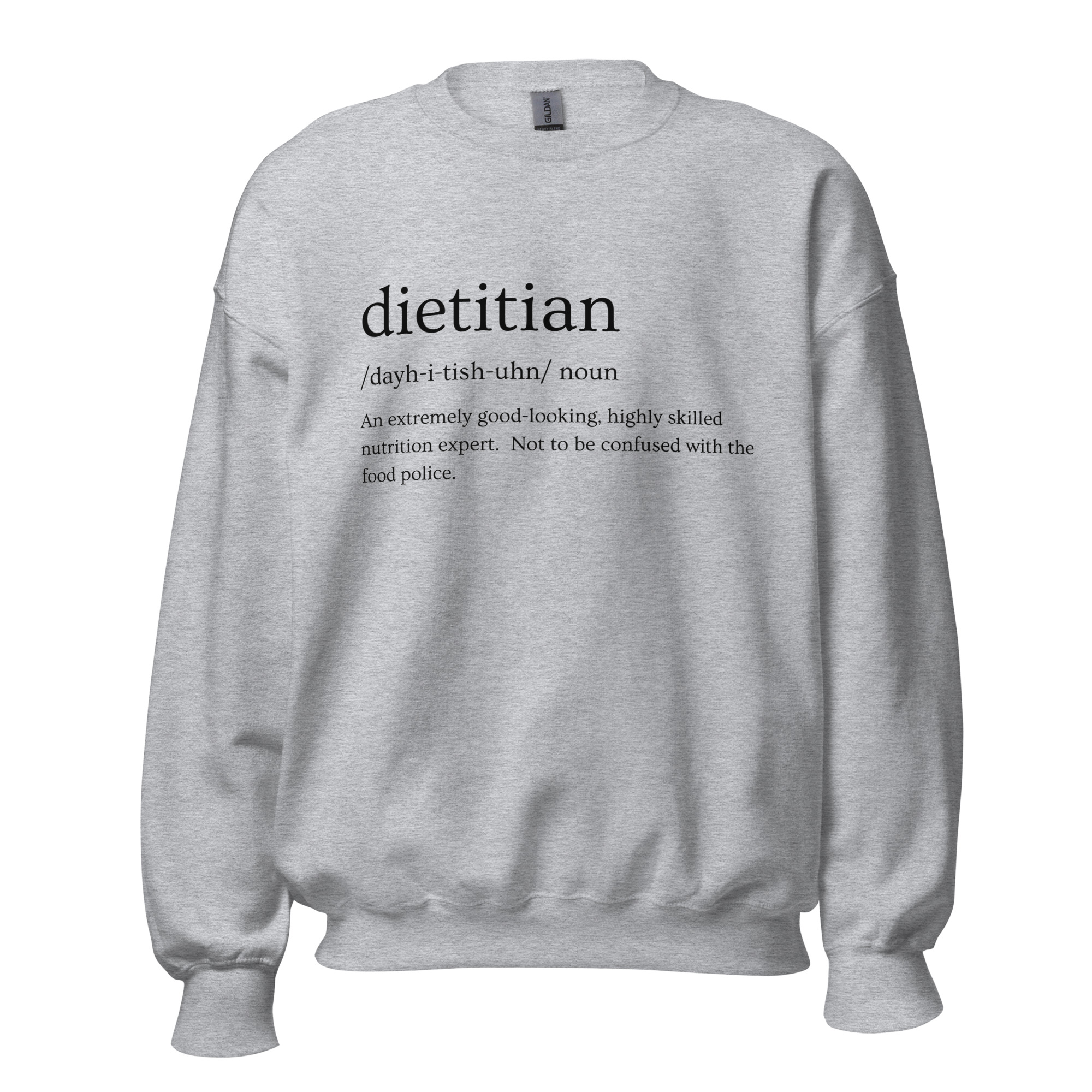 Dietitian Definition Unisex Sweatshirt (Black Writing) - Image 2