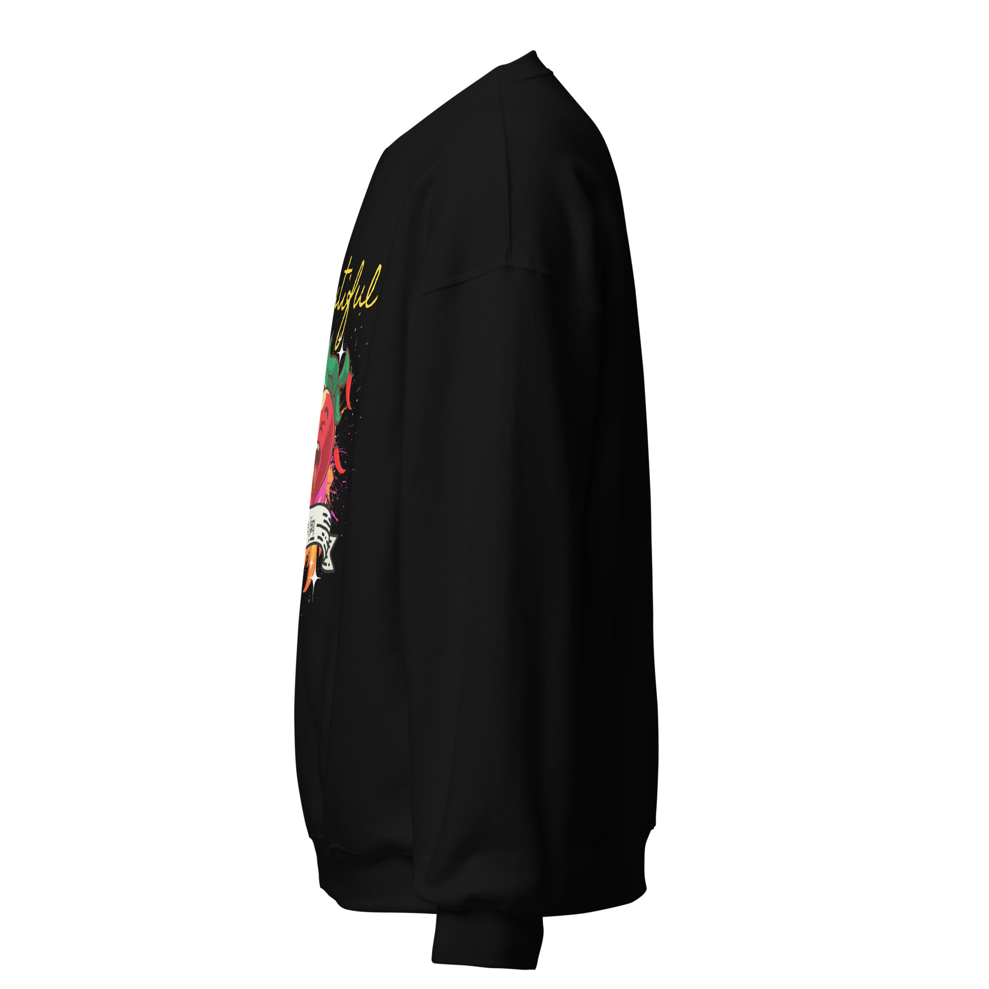 Beautiful Extra Spicy (Yellow Writing) Unisex Sweatshirt - Image 3