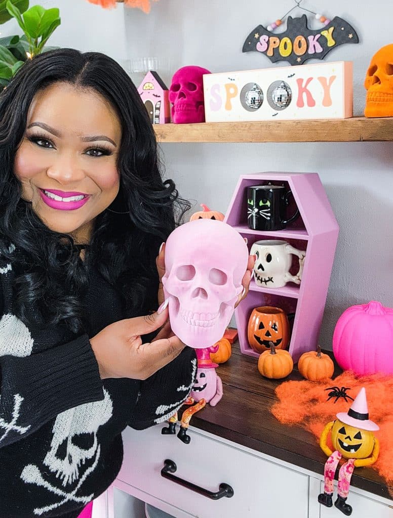 Groovy Halloween Coffee Bar or Boo Bar decorated with pink, orange, and purple bold colors
beautifuleatsandthings.com