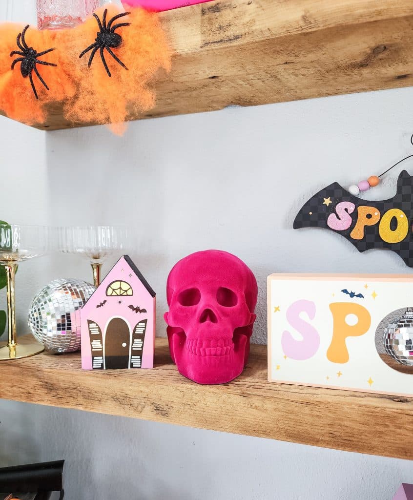 Groovy Halloween Coffee Bar or Boo Bar decorated with pink, orange, and purple bold colors
beautifuleatsandthings.com