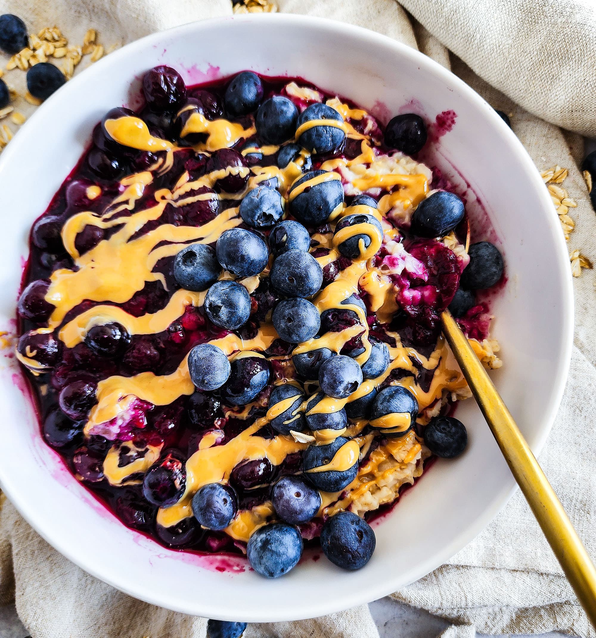 Loaded Blueberry Peanut Butter Oatmeal Bowl Beautiful Eats Things