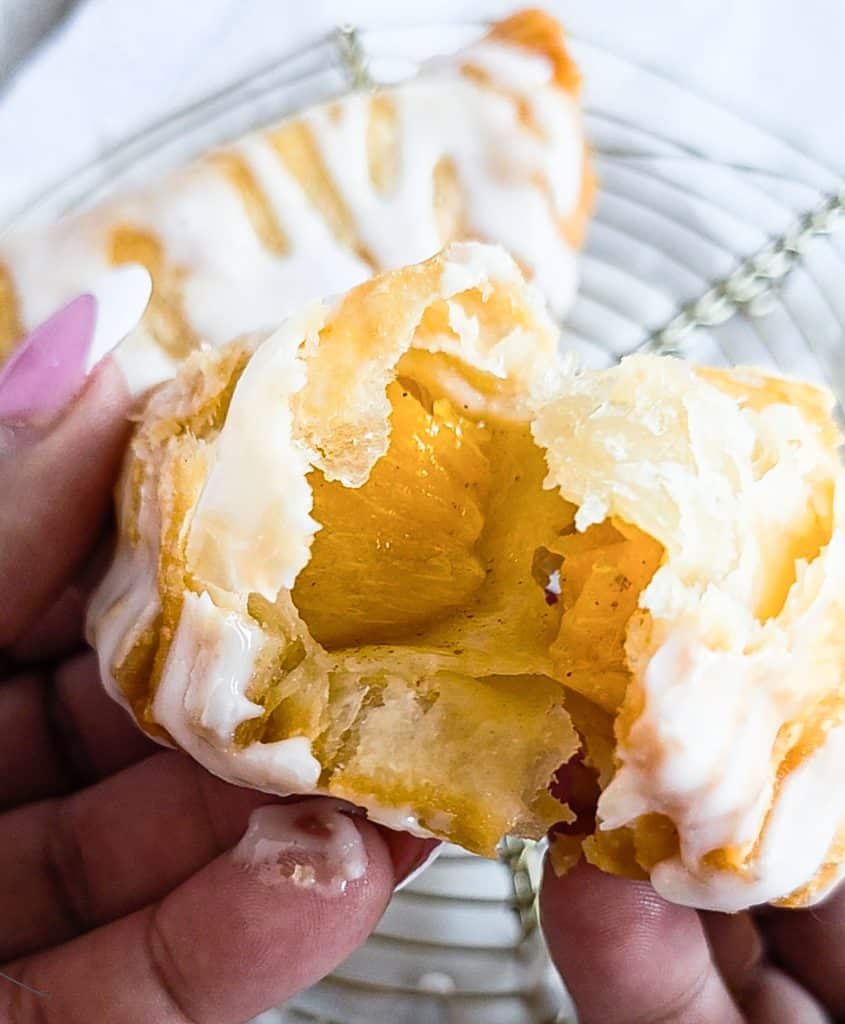 fried peach hand pies made with canned peaches and pre made pie dough, and powdered sugar icing
beautifuleatsandthings.com