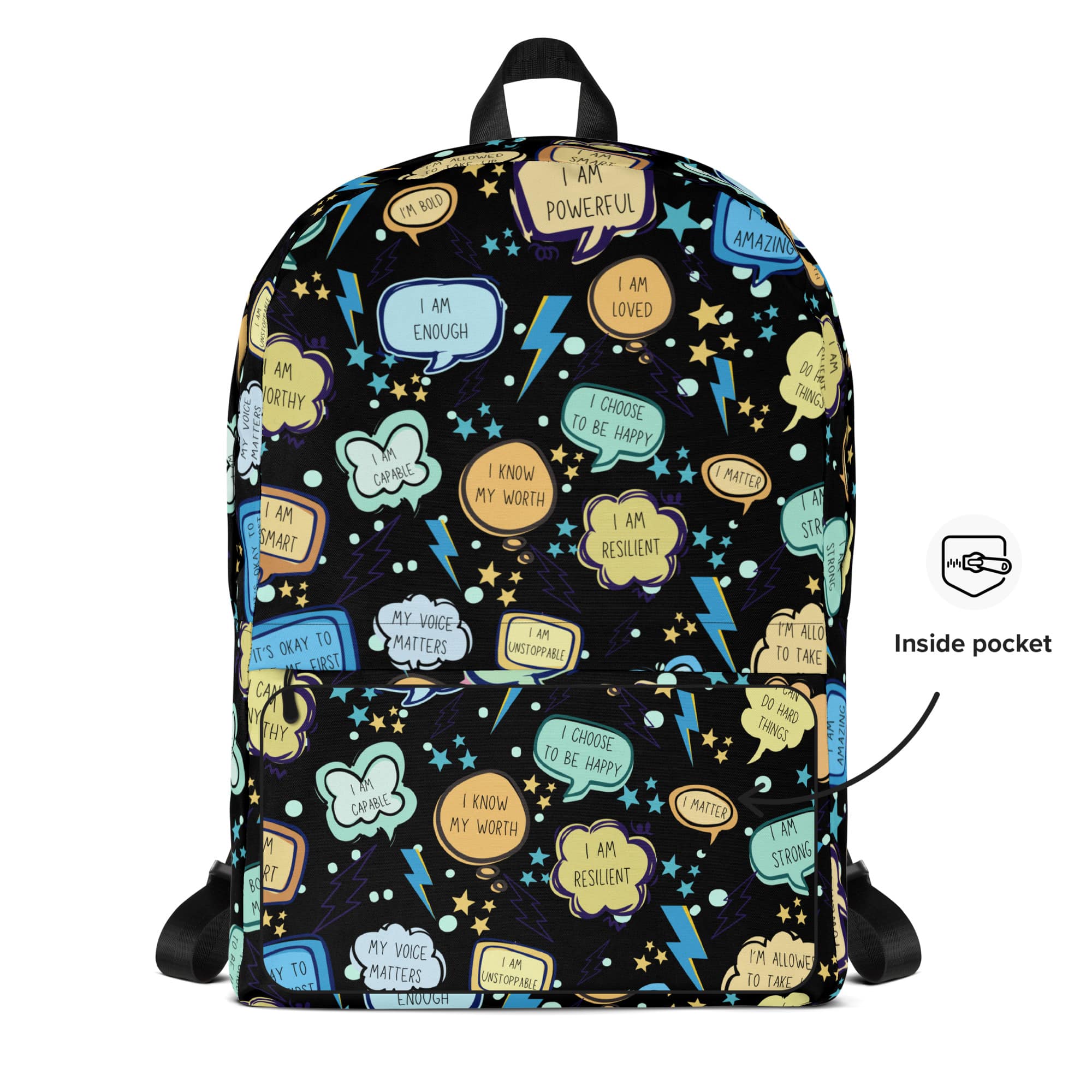 Positive Affirmations Backpack-Black - Image 8