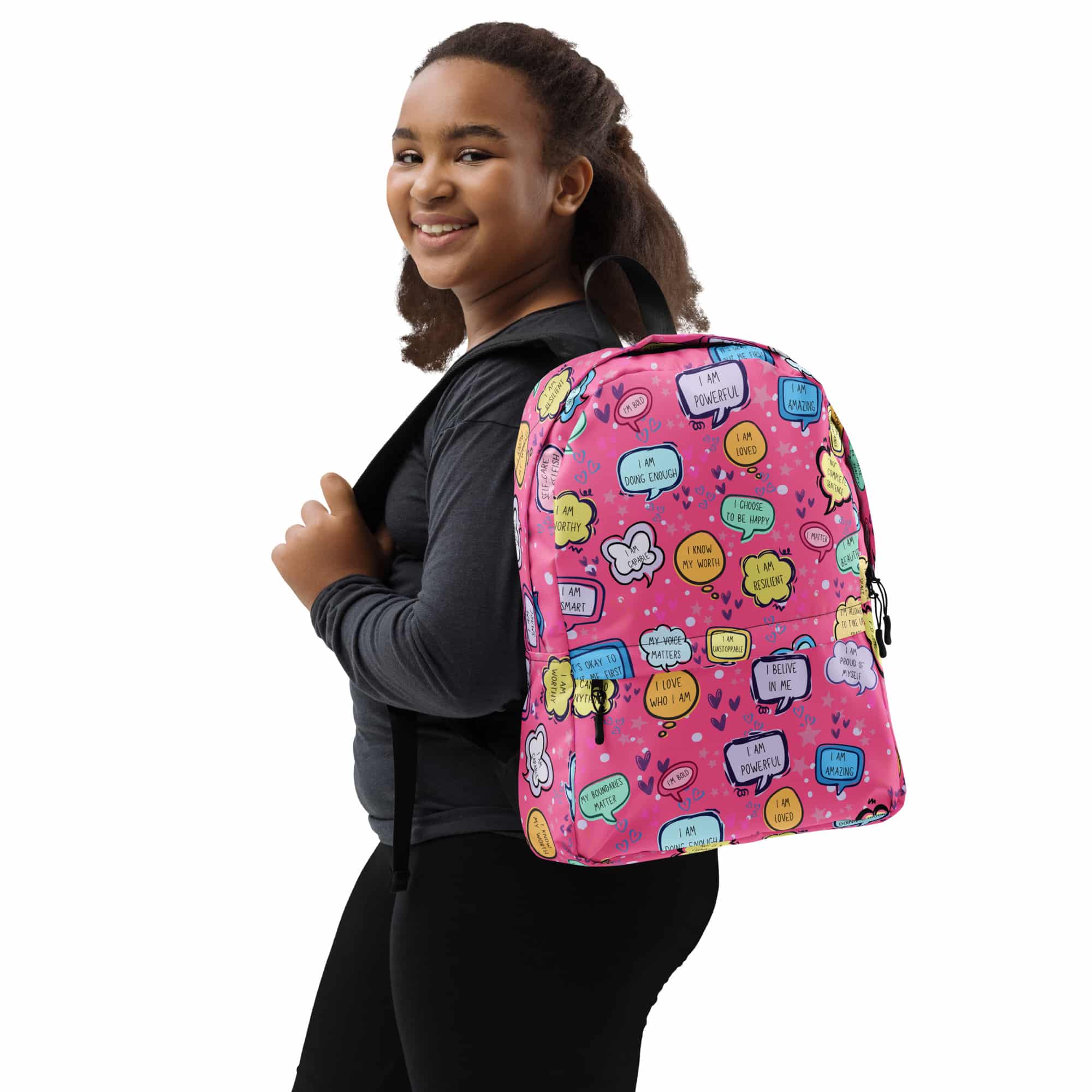 Positive Affirmations Backpack-Pink - Image 4