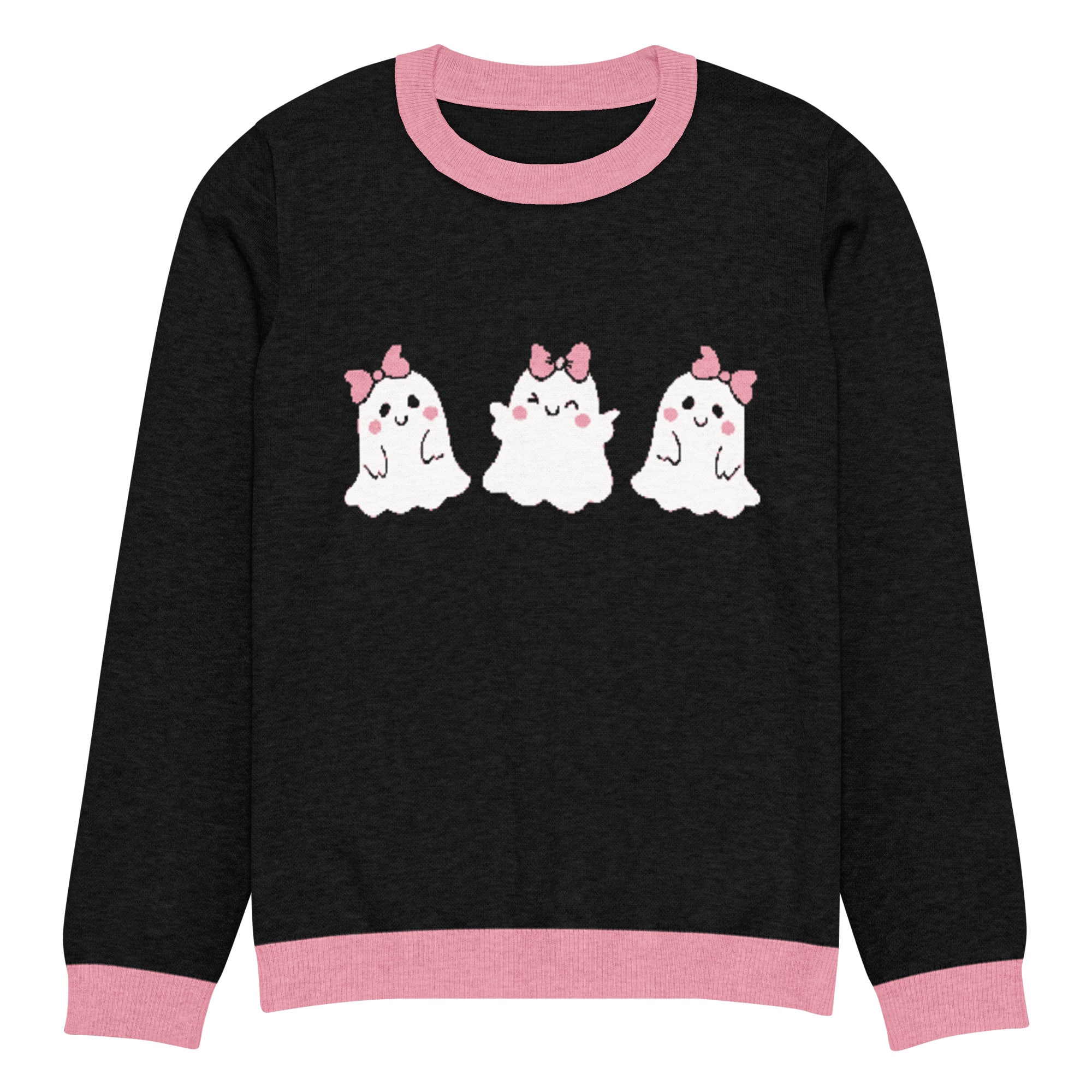 Spooky Ghosts Knitted Crew Neck Sweater - Image 7