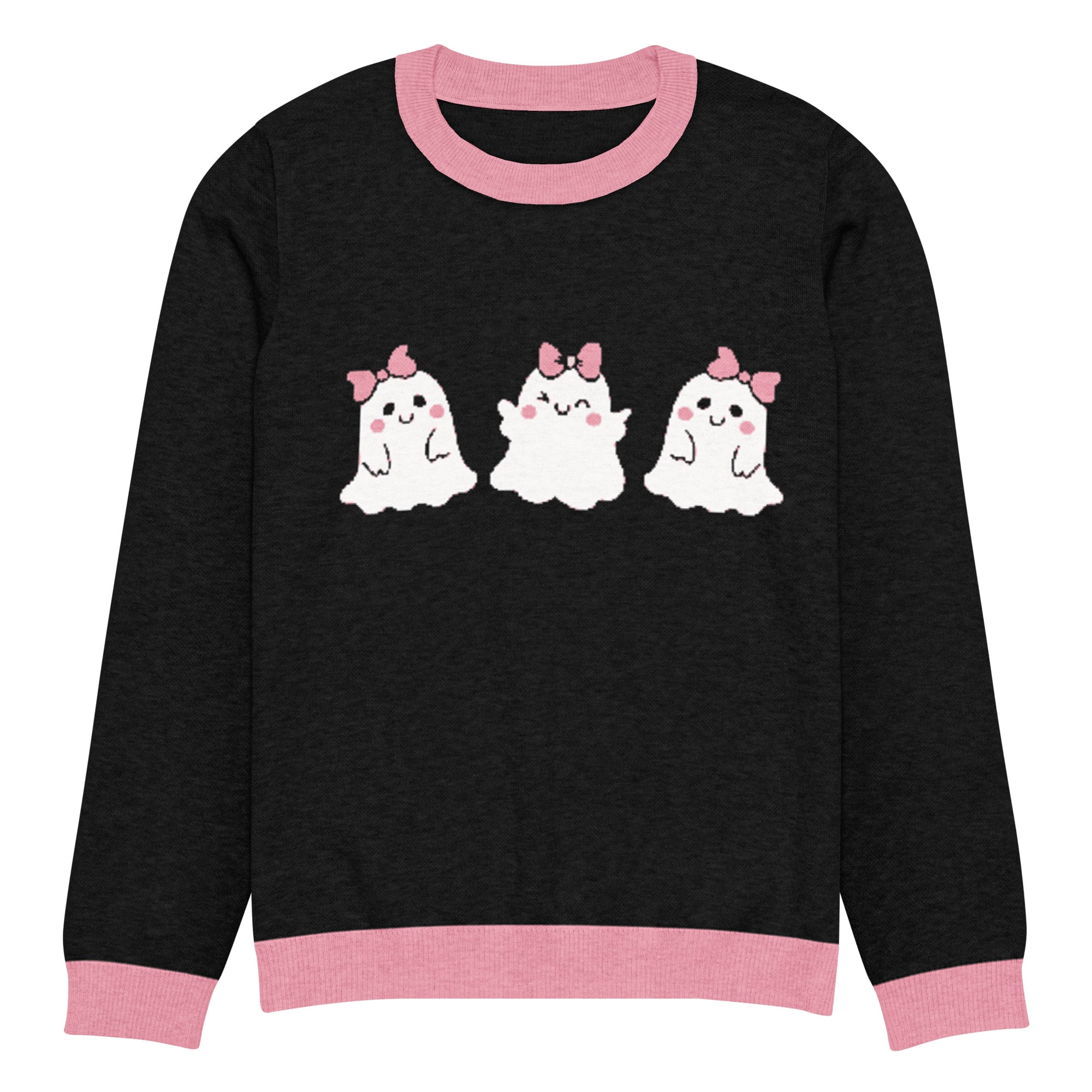 Spooky Ghosts Knitted Crew Neck Sweater - Image 5
