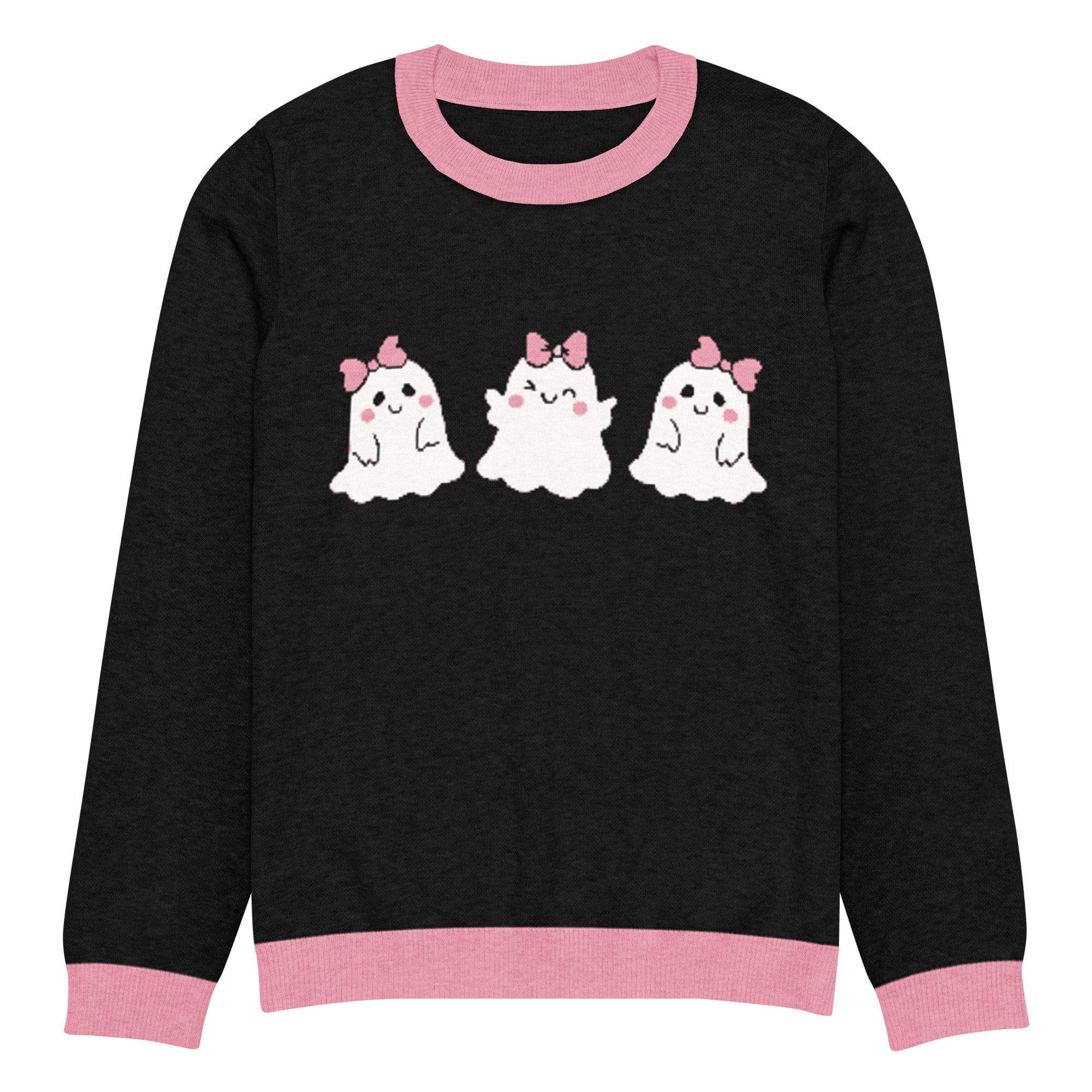 Spooky Ghosts Knitted Crew Neck Sweater - Image 3