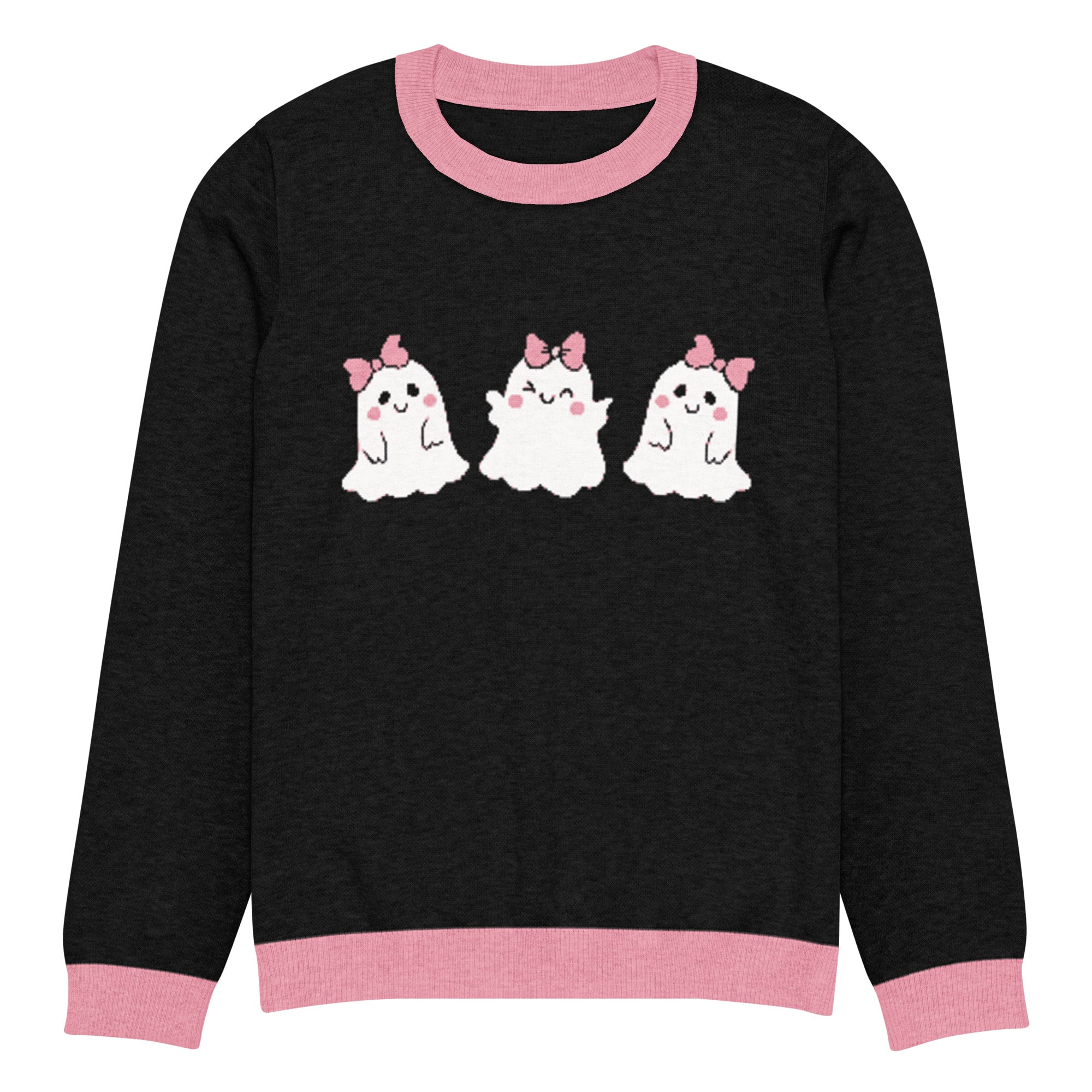 Spooky Ghosts Knitted Crew Neck Sweater