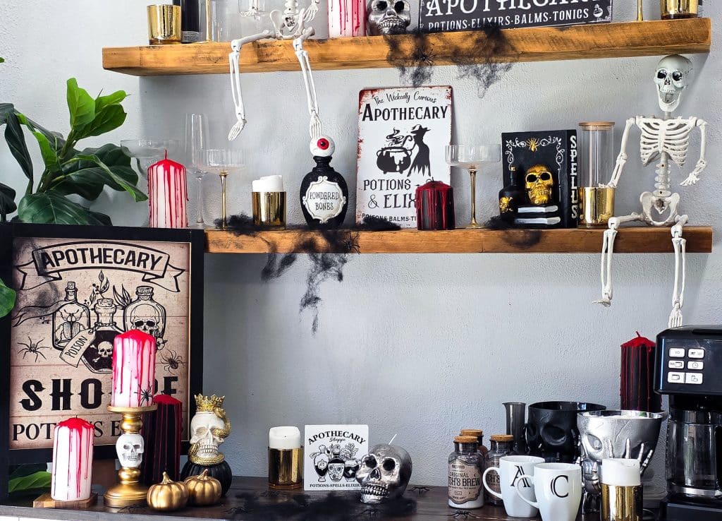 How to Create a Spooky Halloween Apothecary-Themed Coffee Bar designed by a black dietitian and mom, homemaker
beautifuleatsandthings.com
