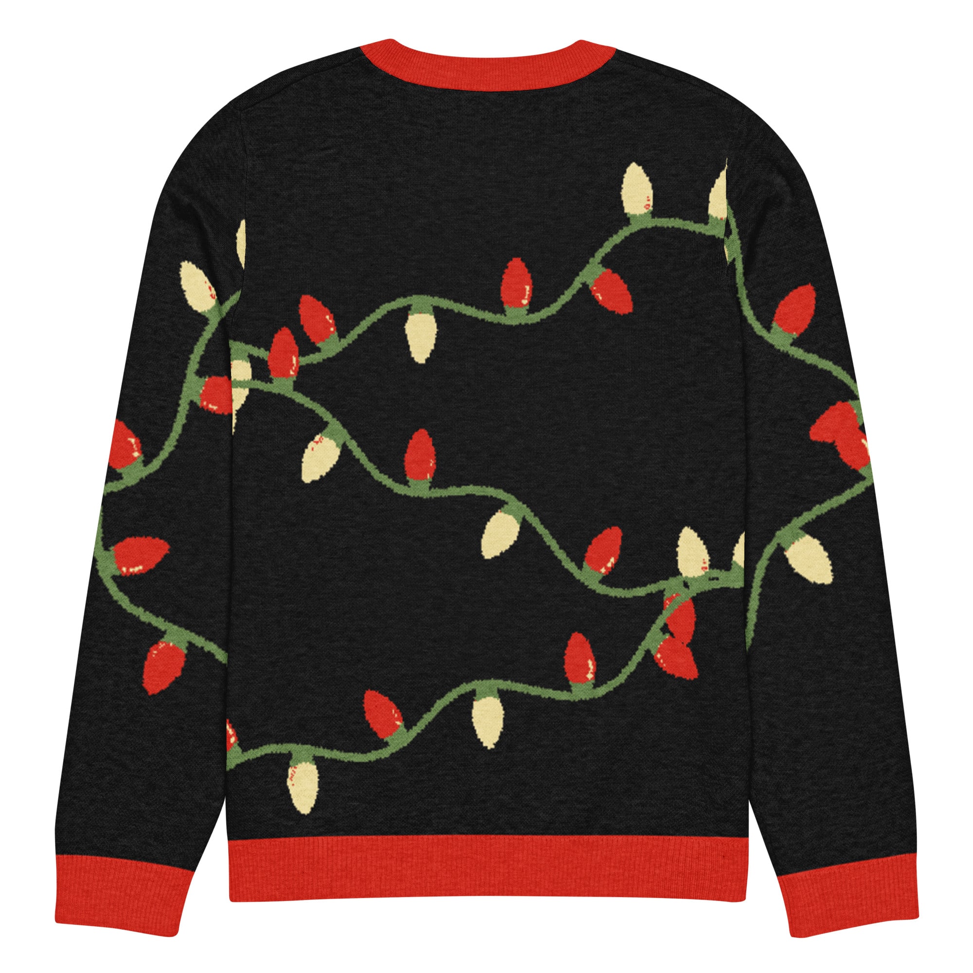 Tangled Holiday Lights Knitted Crew Neck Sweater in Black - Image 12