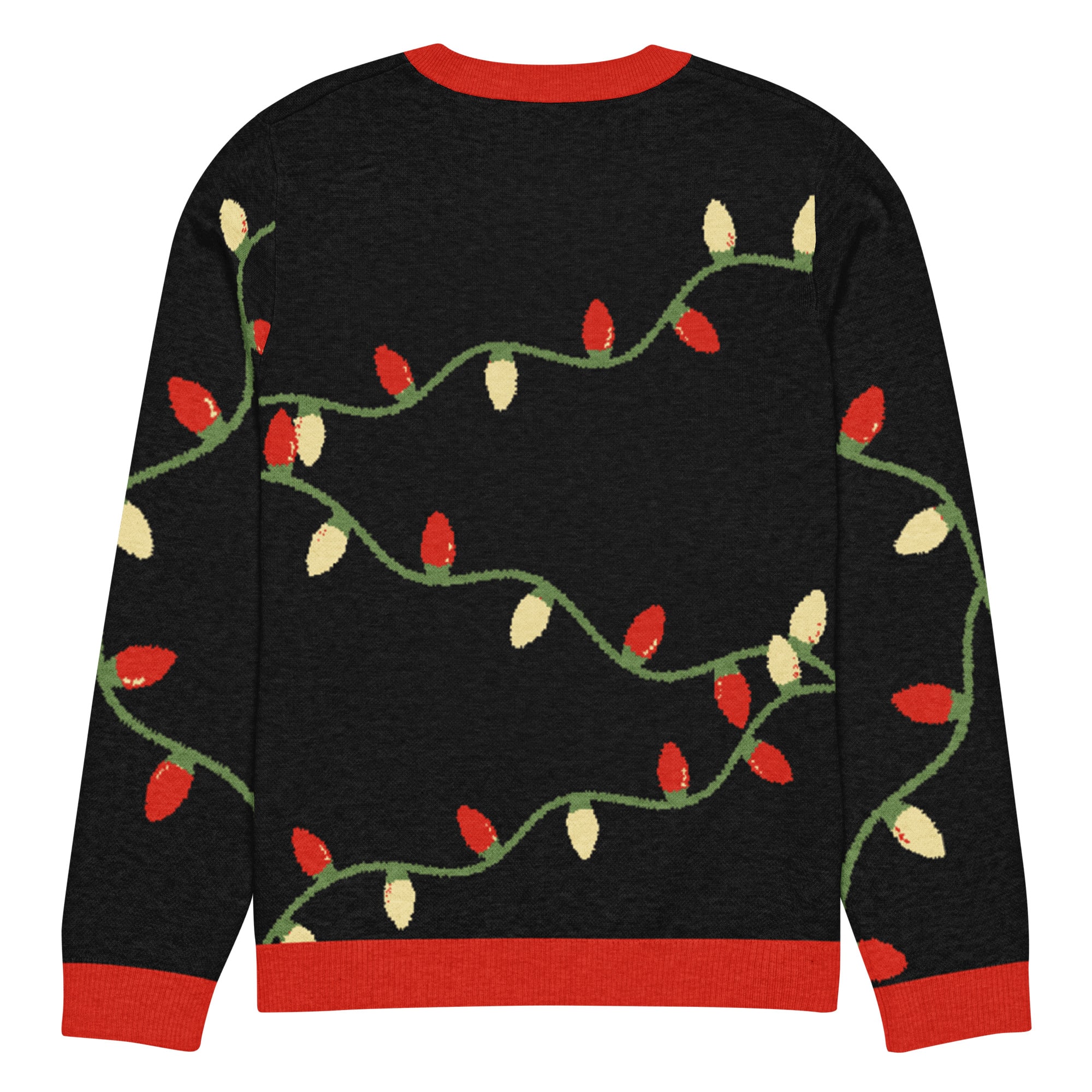 Tangled Holiday Lights Knitted Crew Neck Sweater in Black - Image 8