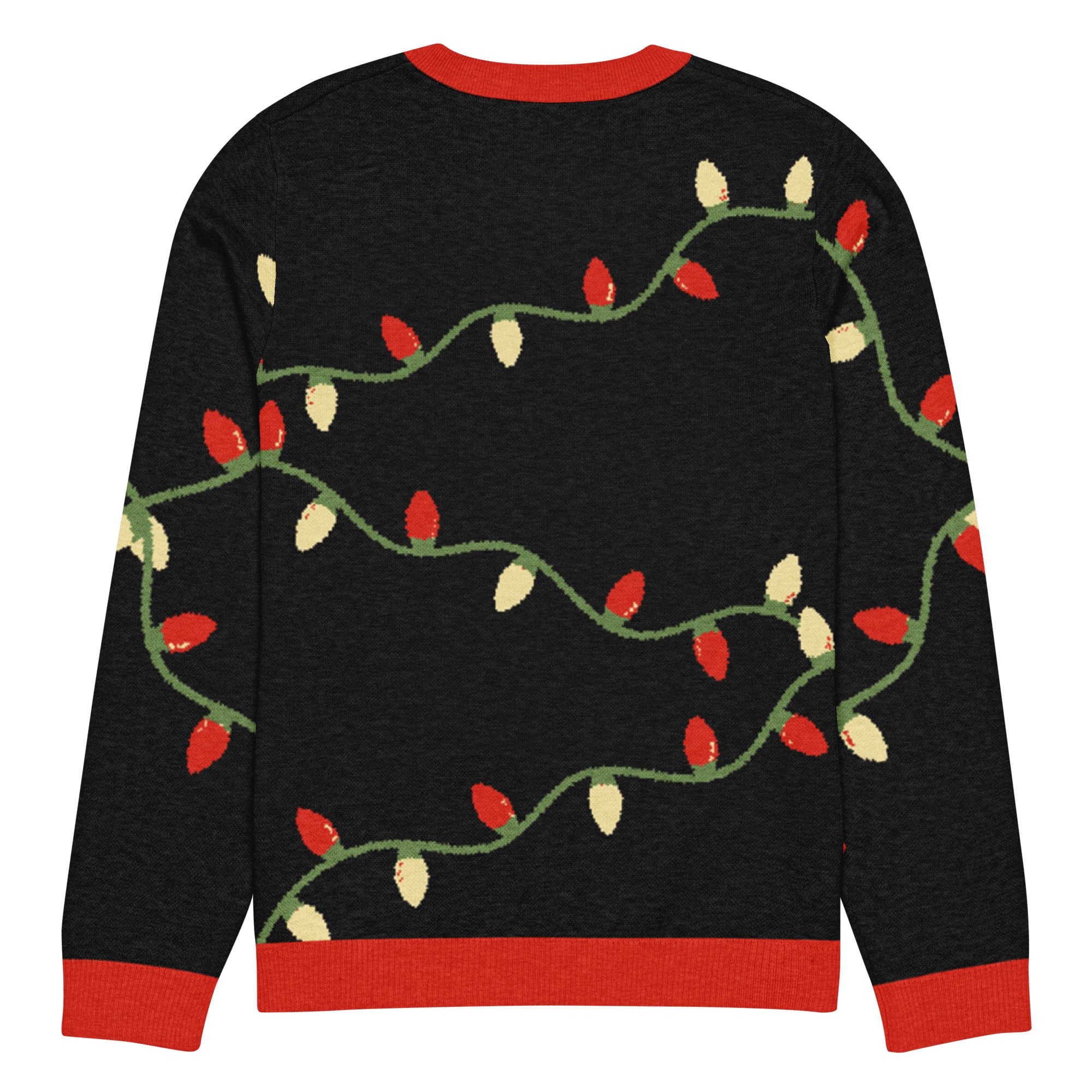 Tangled Holiday Lights Knitted Crew Neck Sweater in Black - Image 6