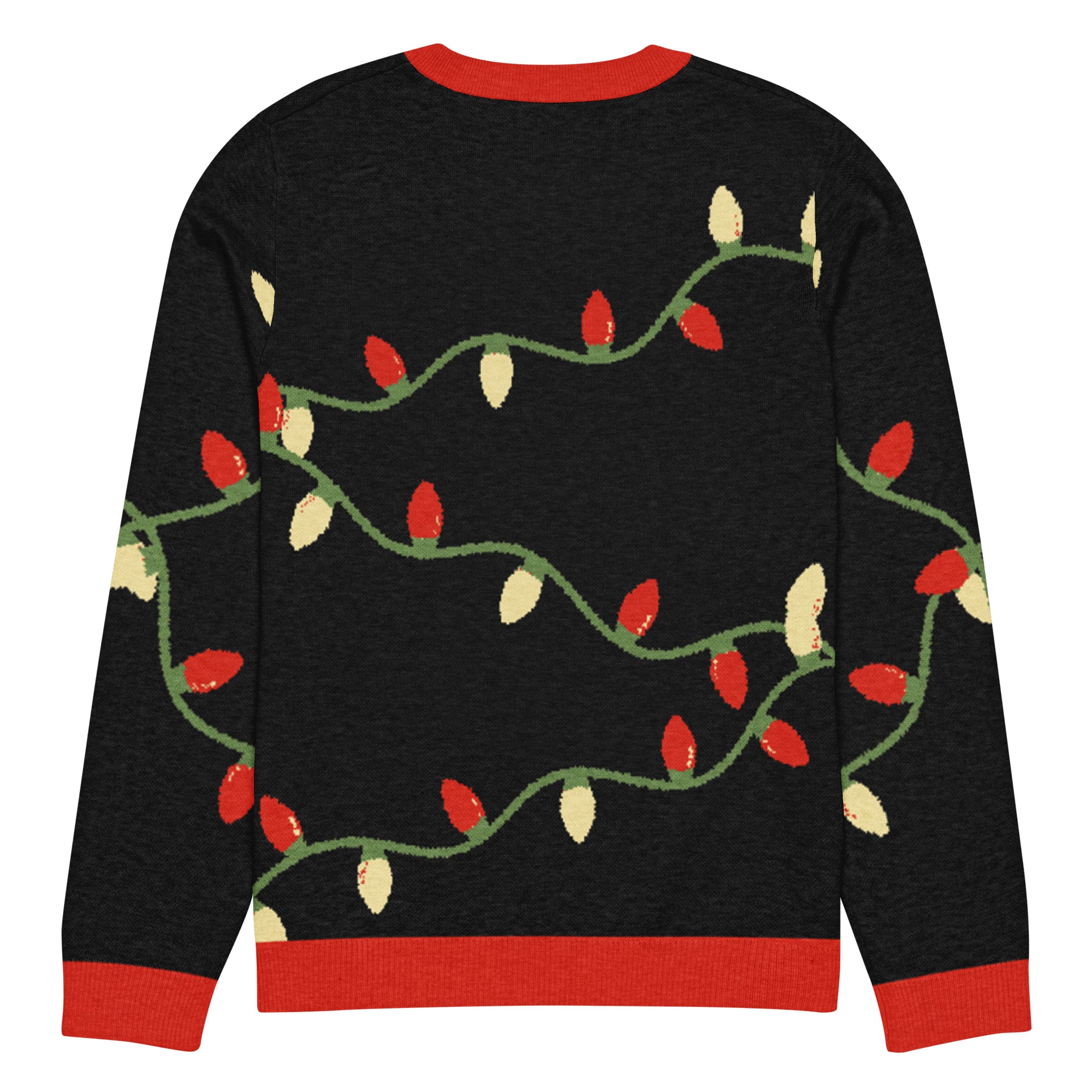 Tangled Holiday Lights Knitted Crew Neck Sweater in Black - Image 10