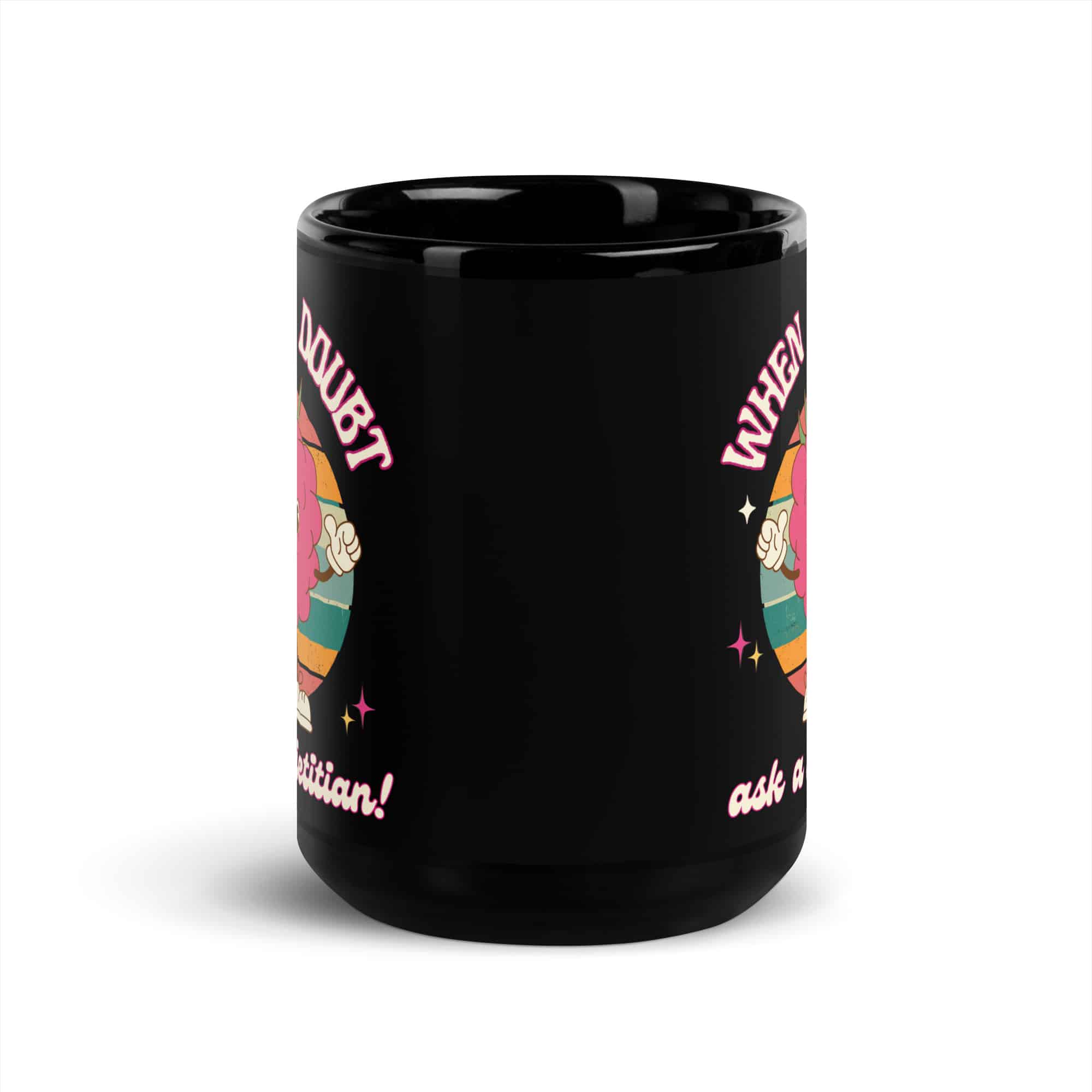 When In Doubt Black Glossy Mug - Image 3