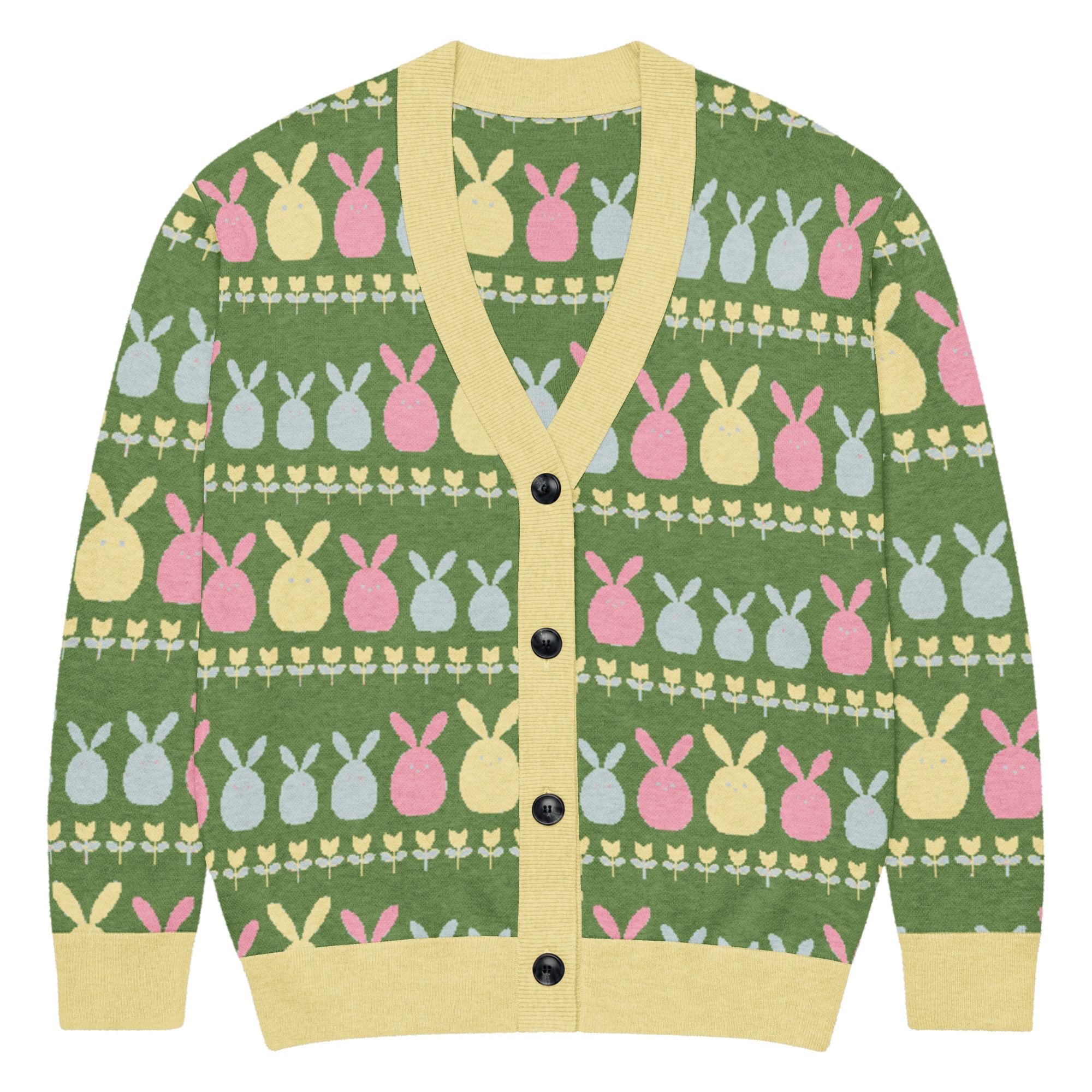Green Easter Bunny Knitted Cardigan - Image 13