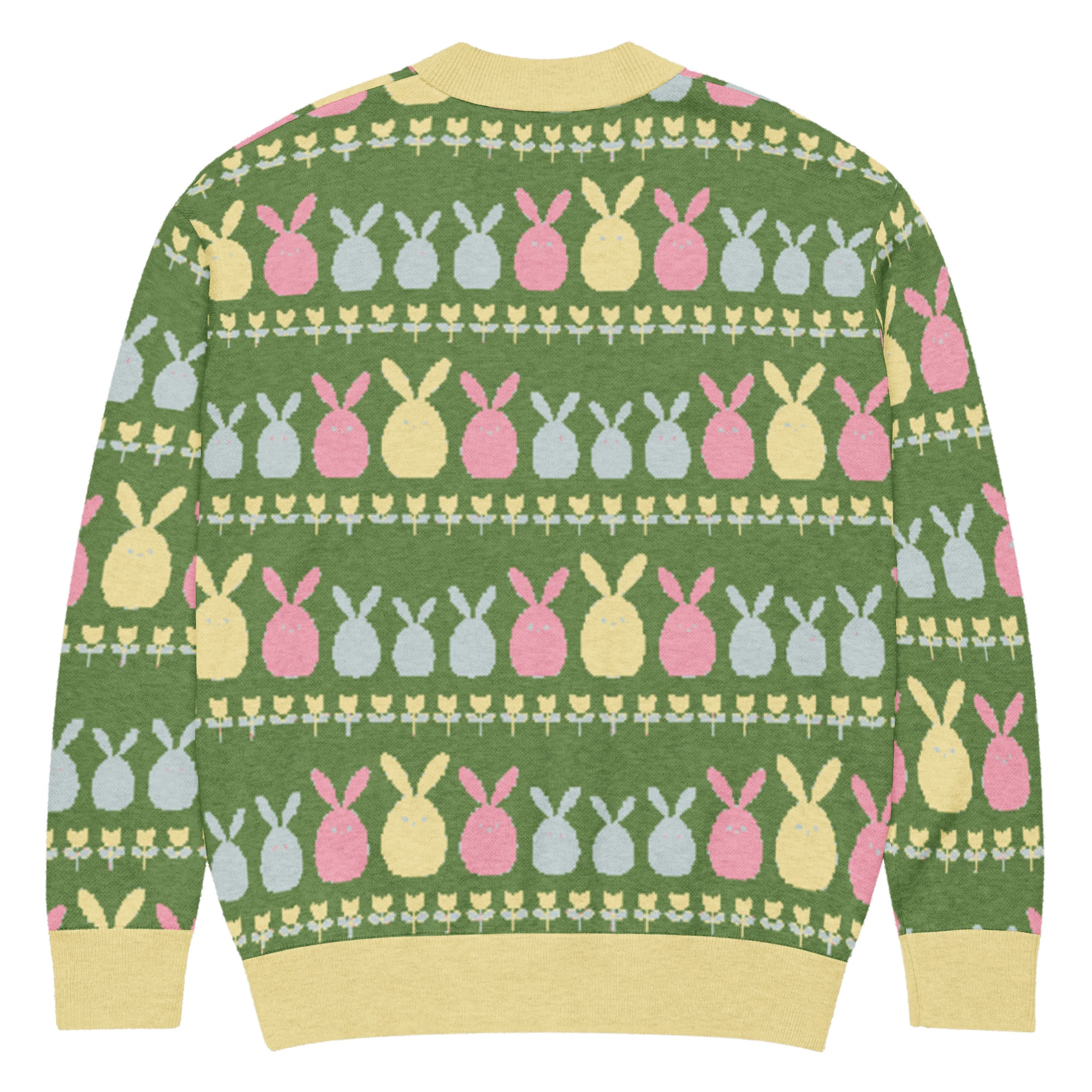 Green Easter Bunny Knitted Cardigan - Image 3