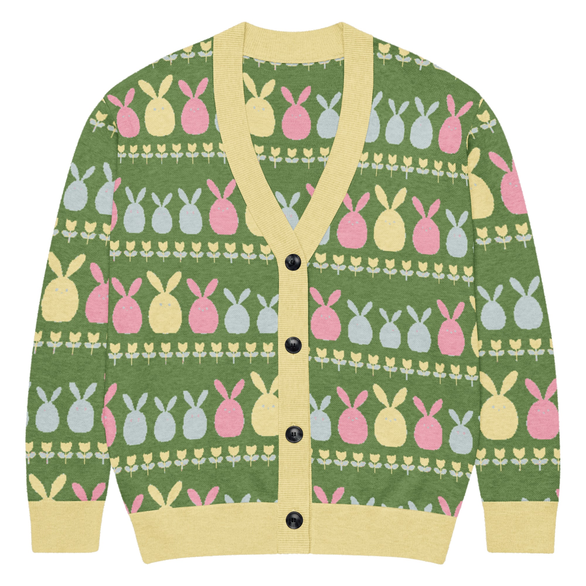 Green Easter Bunny Knitted Cardigan - Image 15