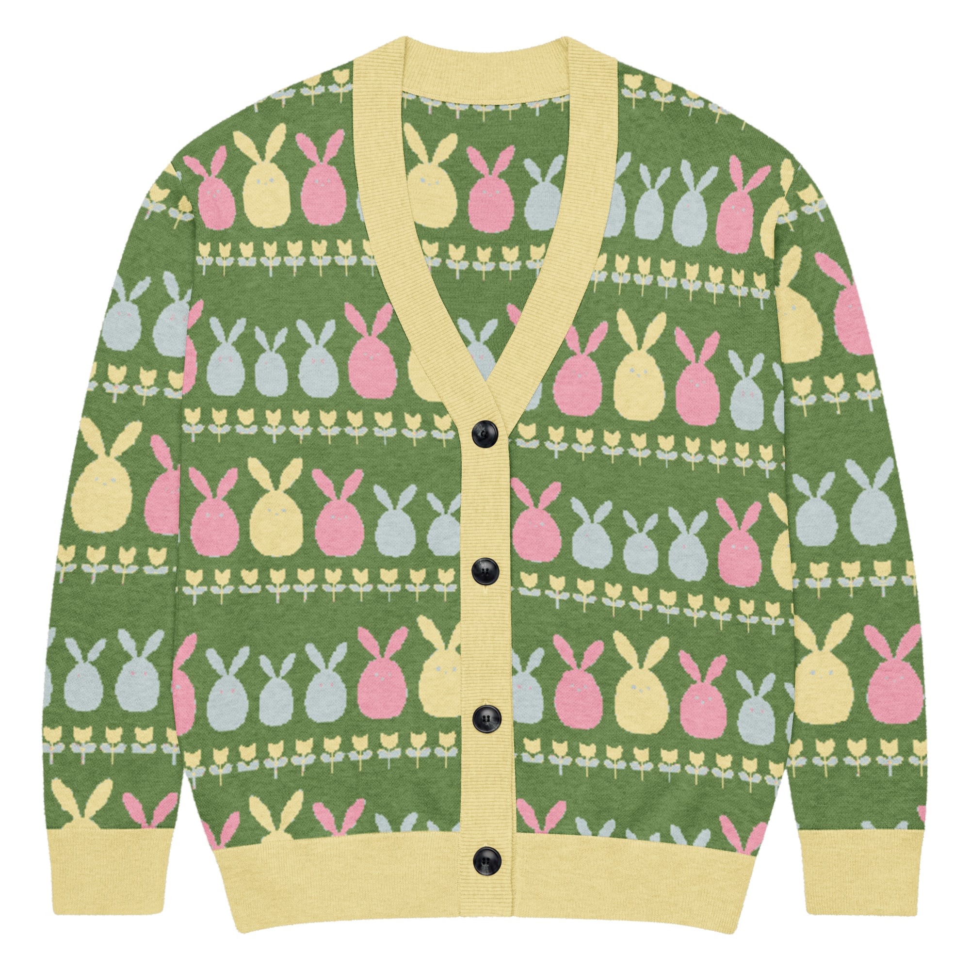 Green Easter Bunny Knitted Cardigan - Image 11