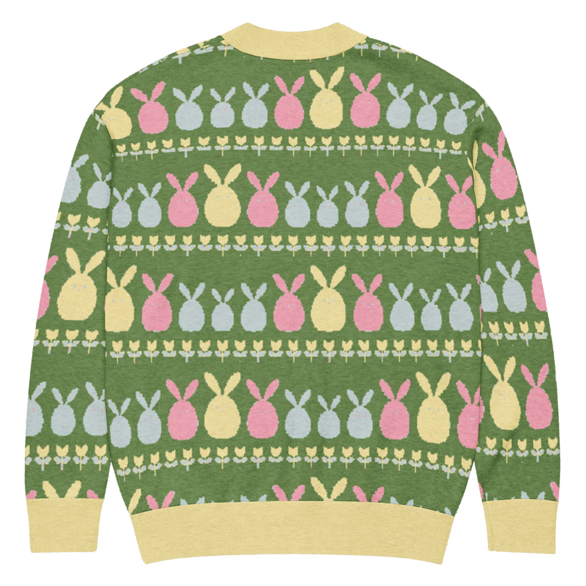 Green Easter Bunny Knitted Cardigan - Image 4