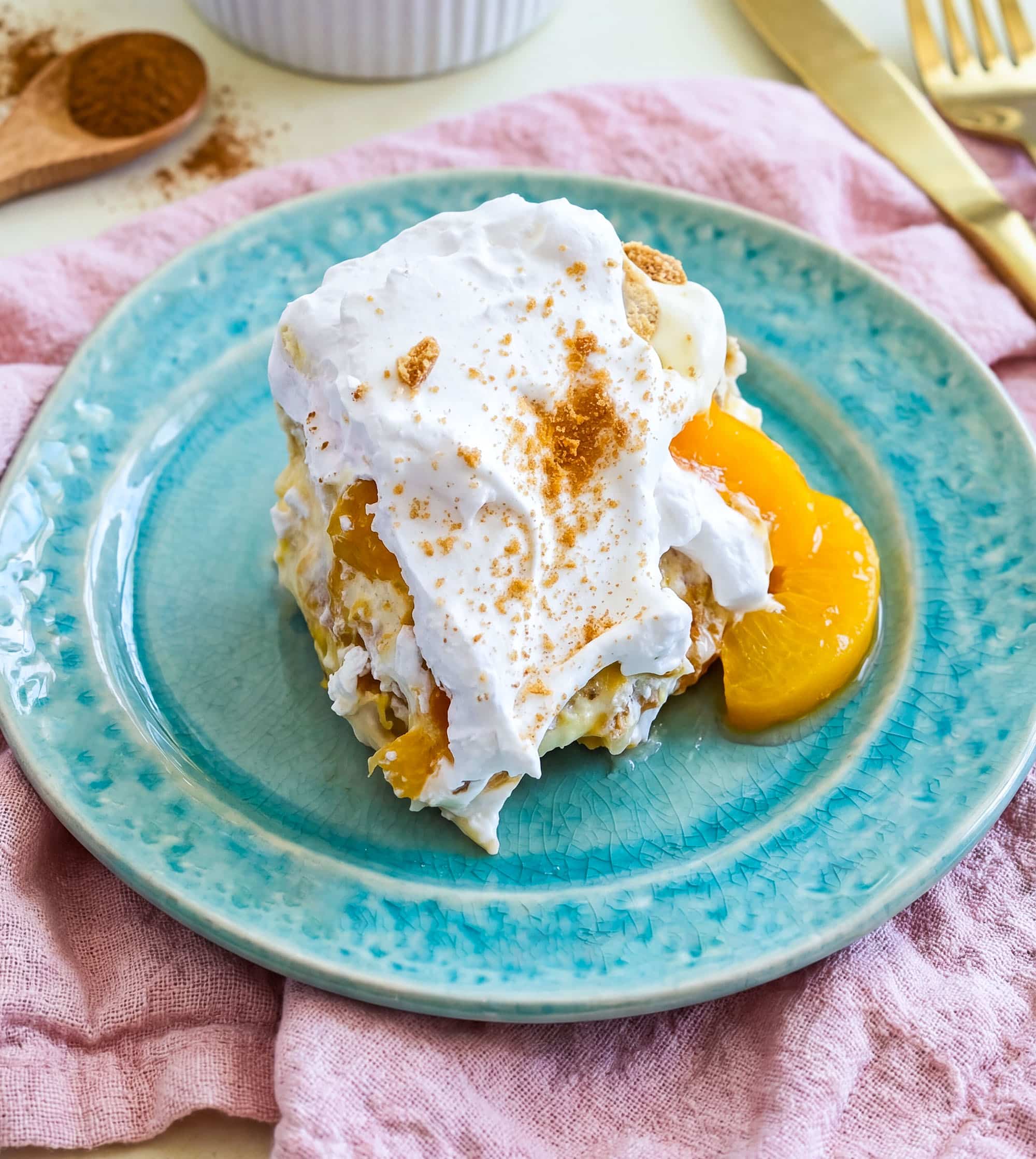 Easy No-Bake Peach Pudding - Beautiful Eats & Things