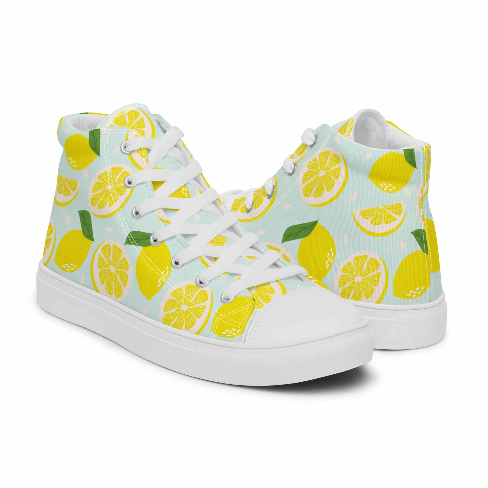 Lemon Squeeze Women’s High Top Canvas Shoes
