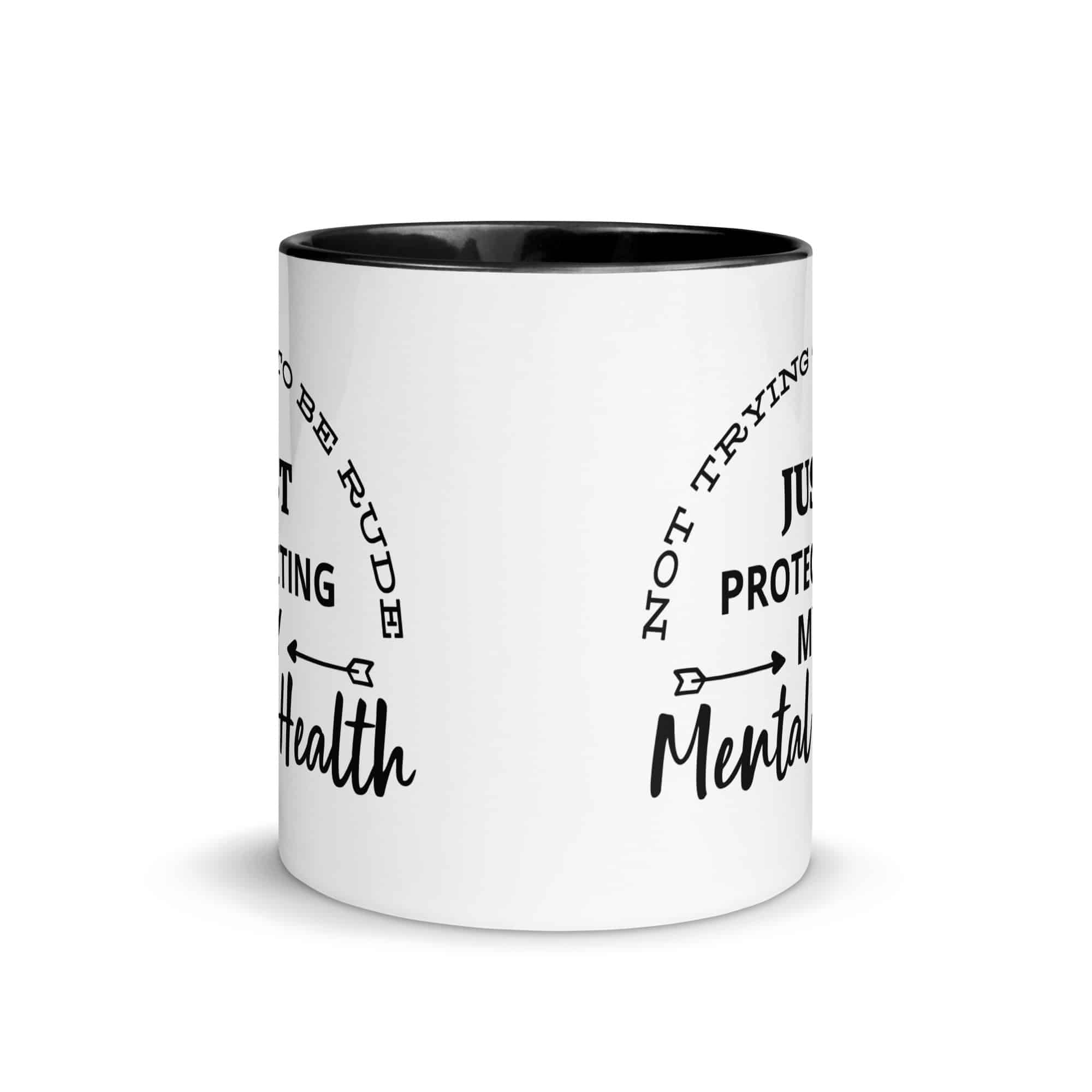 Protecting My Mental Health Mug with Color Inside, 11oz - Image 3