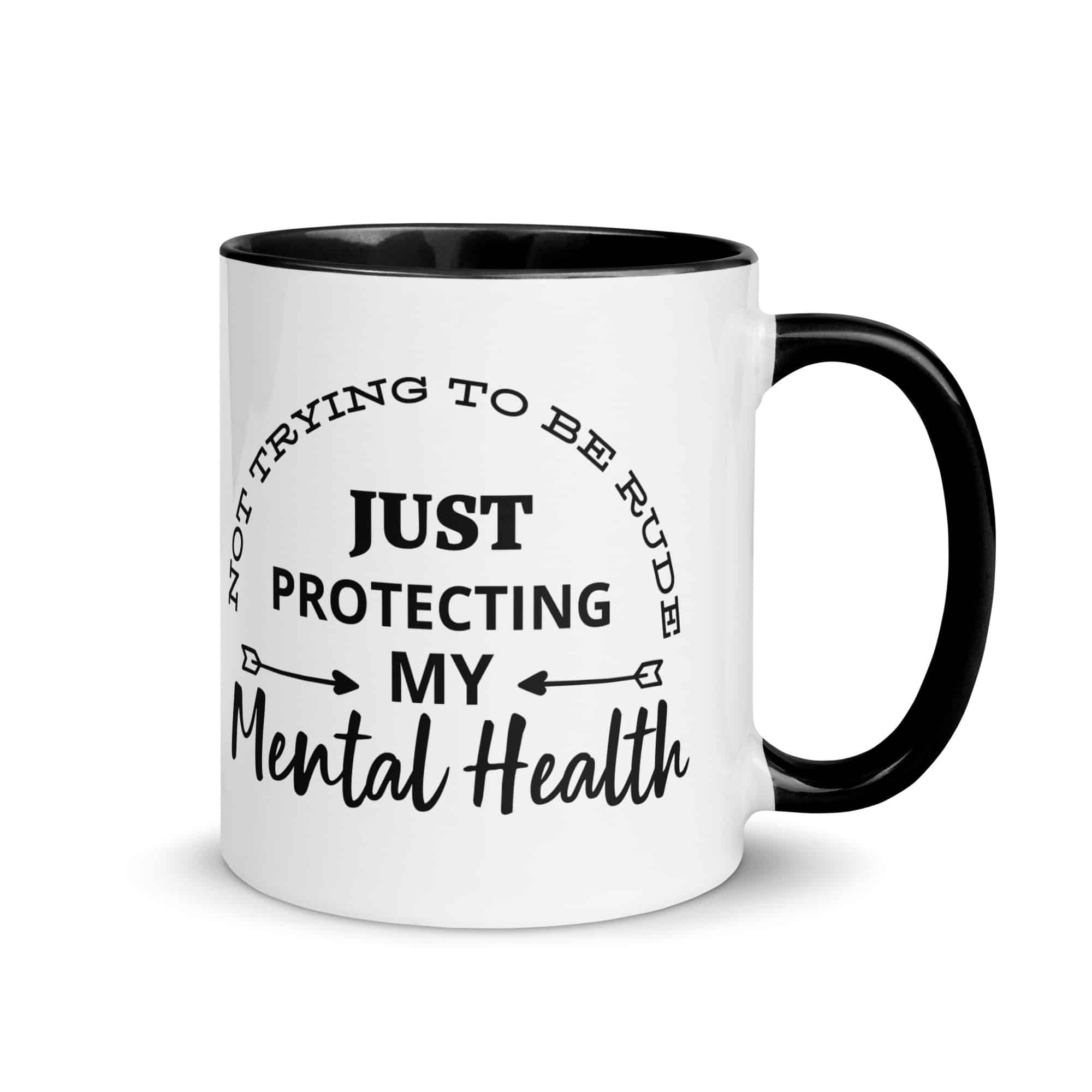 Protecting My Mental Health Mug with Color Inside, 11oz - Image 2