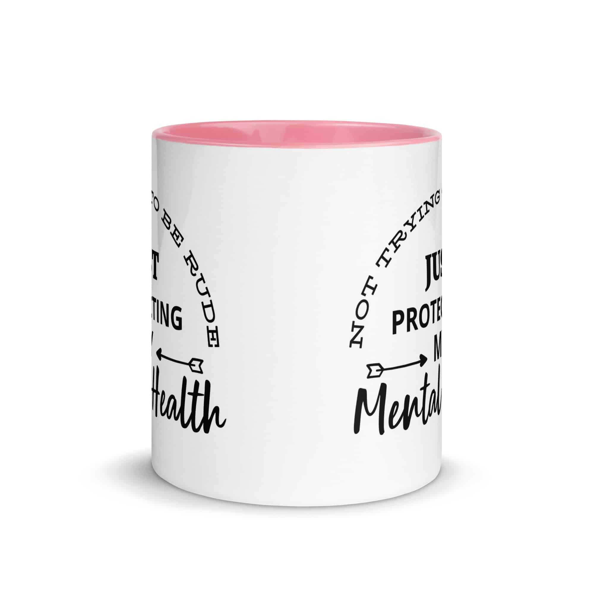 Protecting My Mental Health Mug with Color Inside, 11oz - Image 8