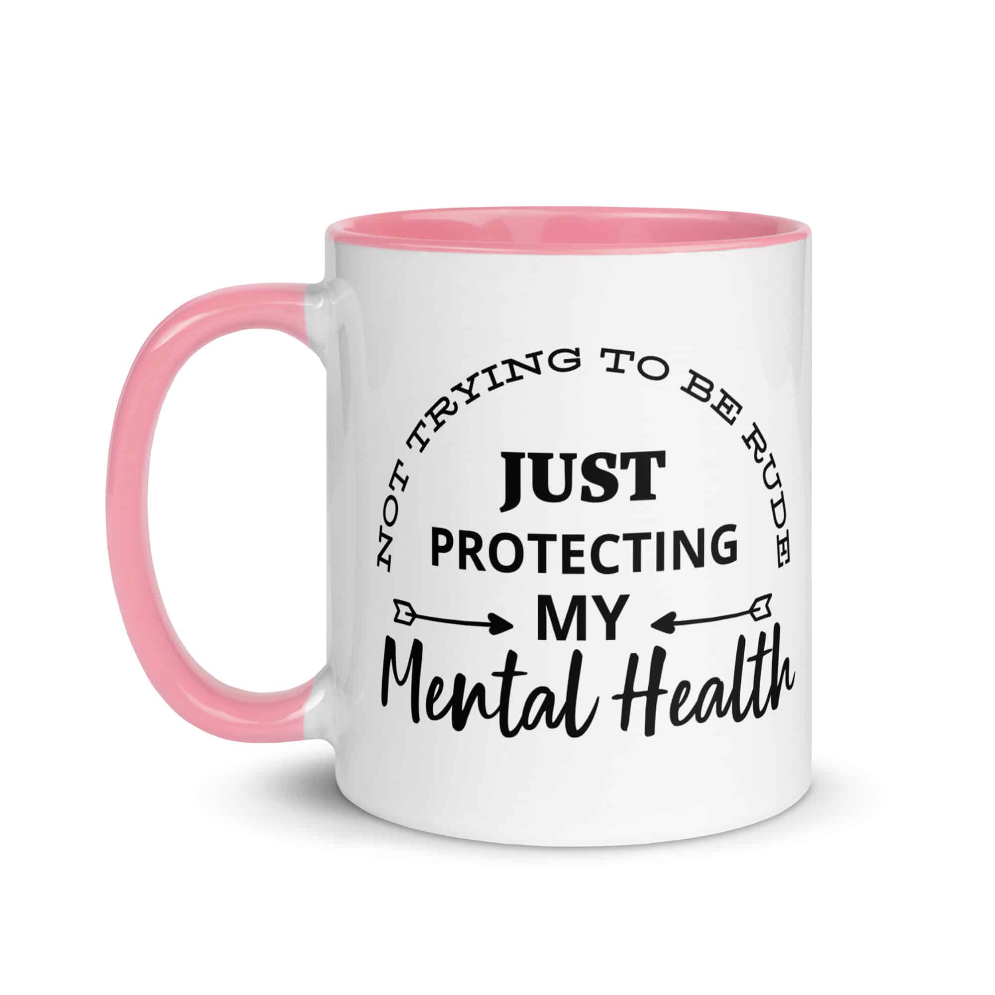 Protecting My Mental Health Mug with Color Inside, 11oz - Image 9