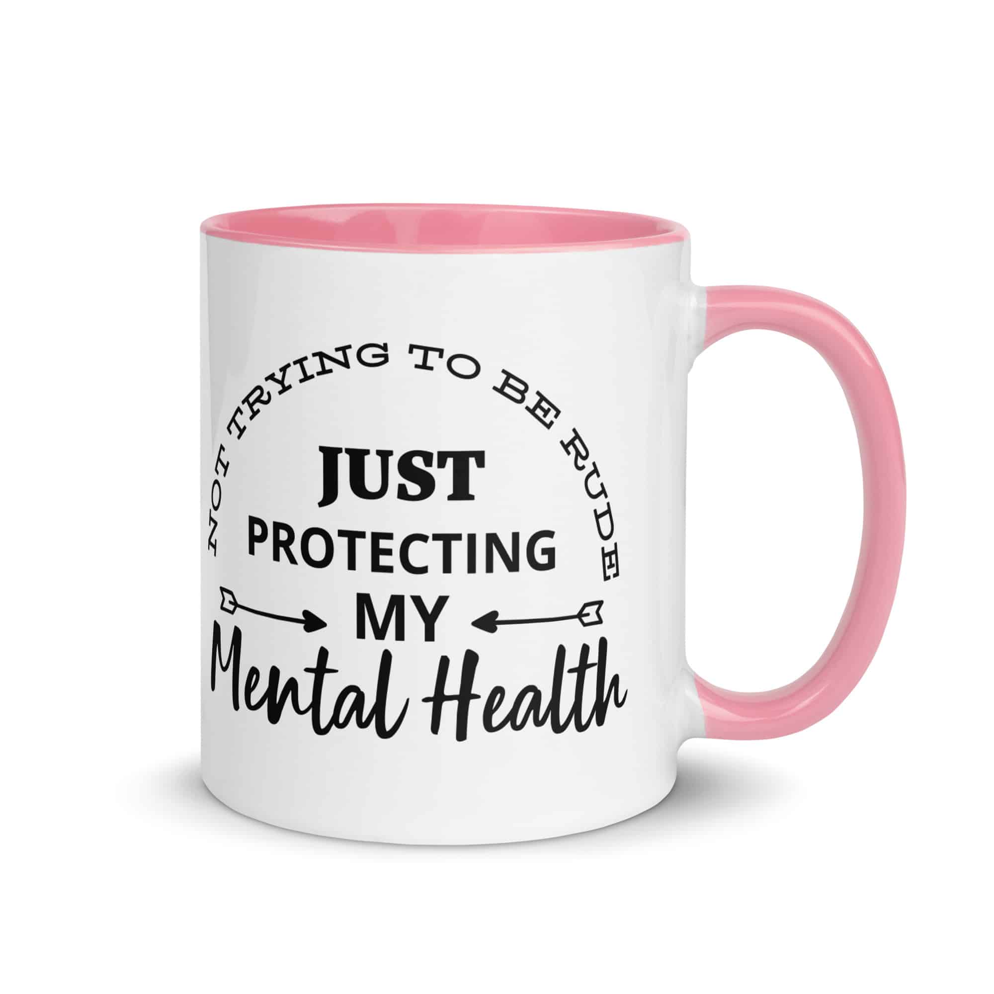Protecting My Mental Health Mug with Color Inside, 11oz - Image 7