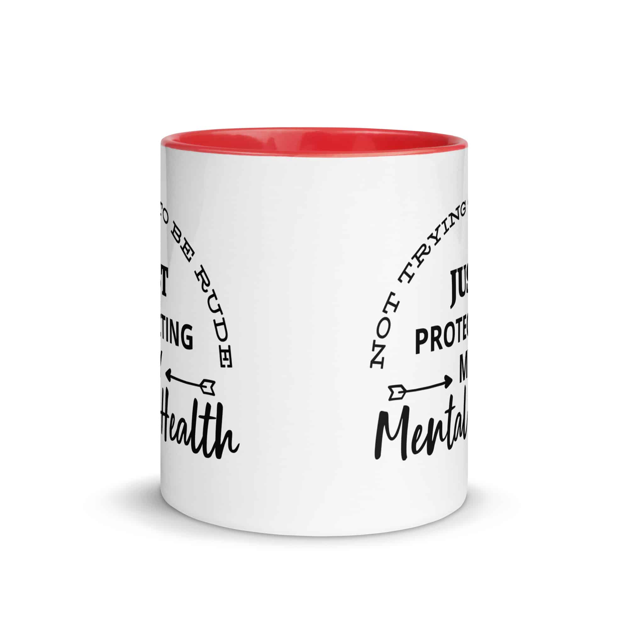 Protecting My Mental Health Mug with Color Inside, 11oz - Image 5