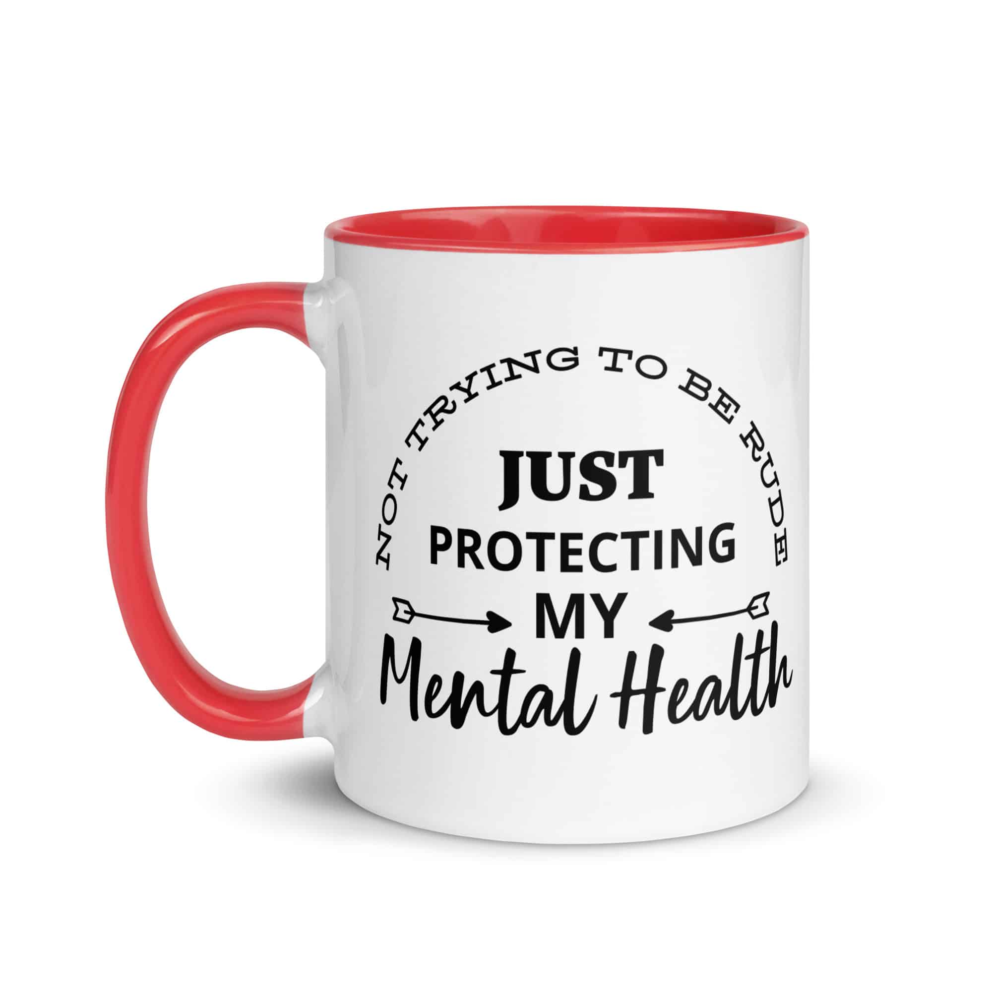 Protecting My Mental Health Mug with Color Inside, 11oz - Image 6