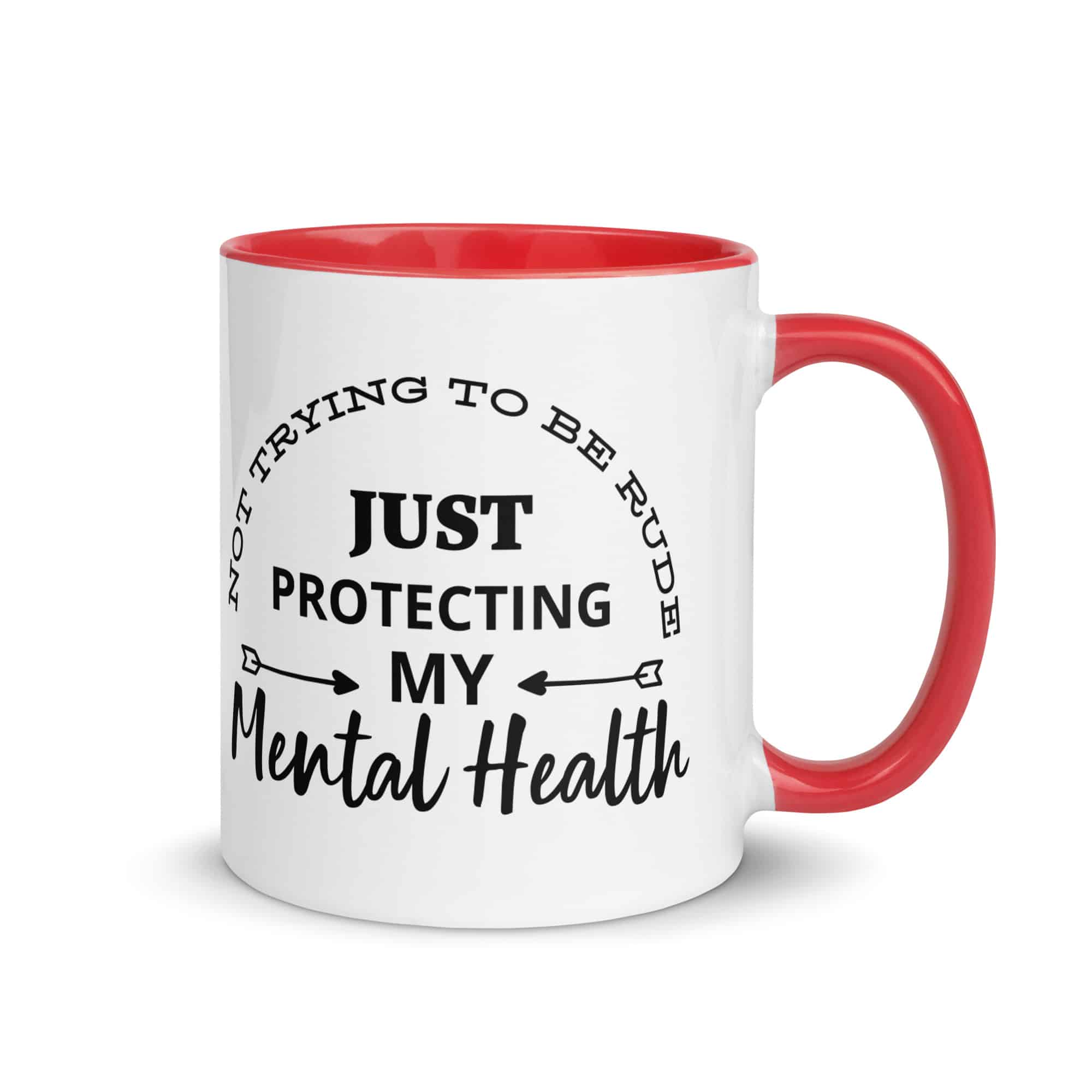 Protecting My Mental Health Mug with Color Inside, 11oz - Image 4