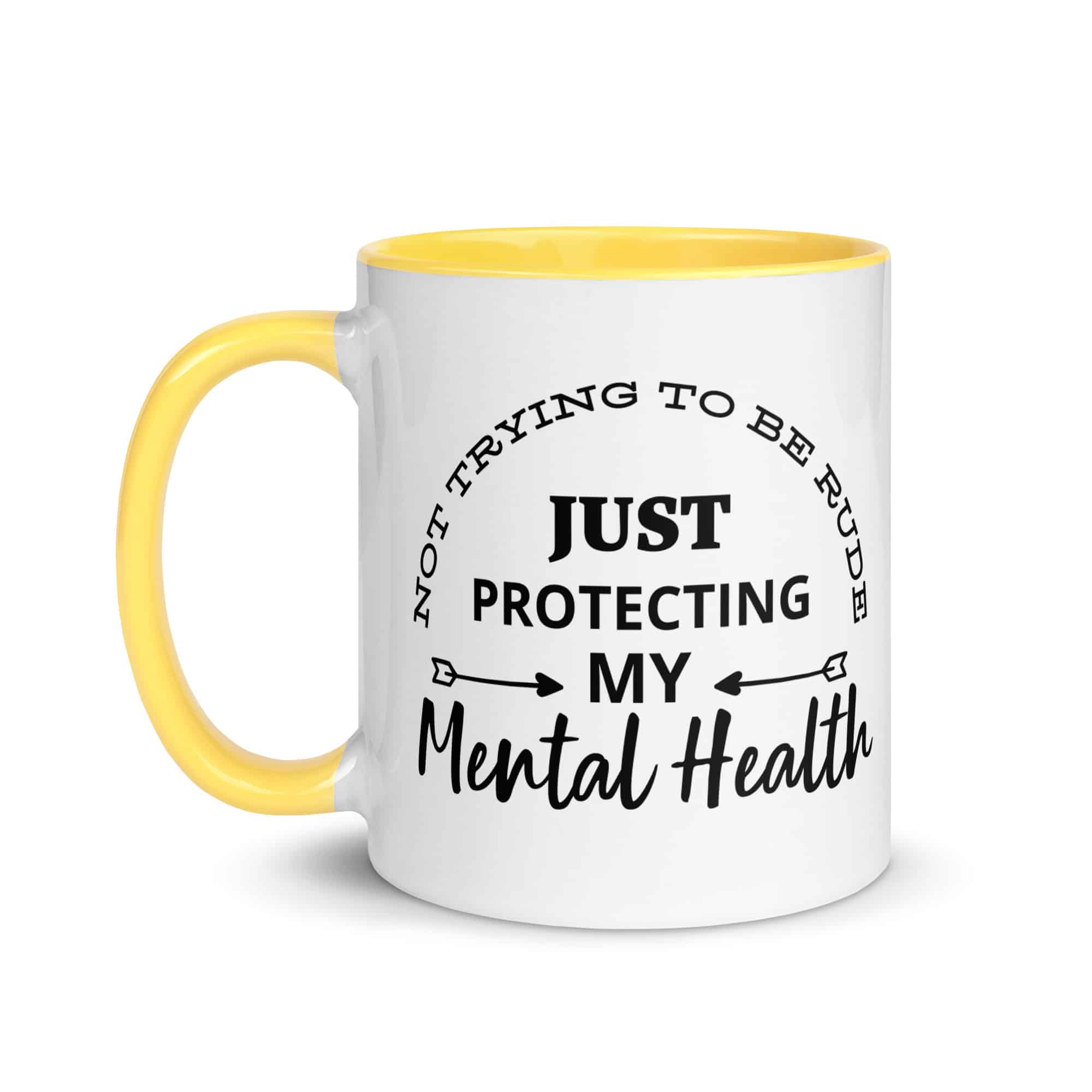 Protecting My Mental Health Mug with Color Inside, 11oz - Image 12