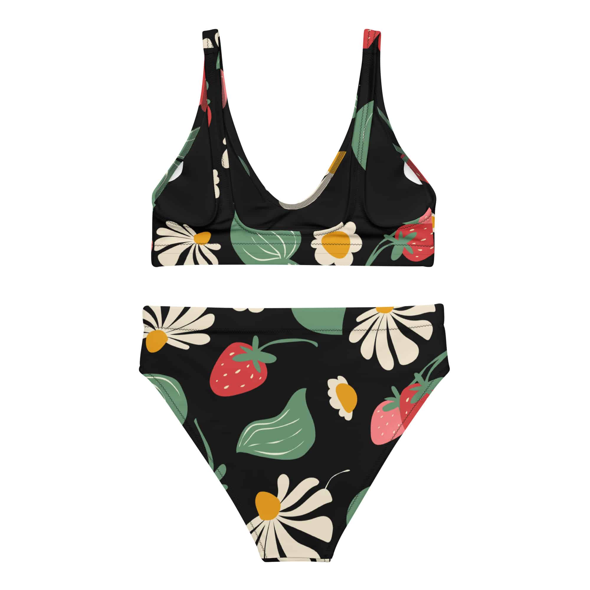 Floral Strawberry Recycled High-Waisted Bikini - Image 2