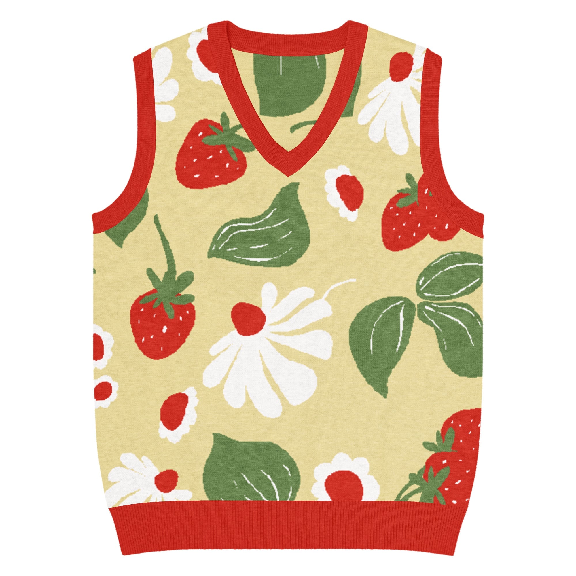 Strawberry Fields Knit V-Neck Vest - Image 15