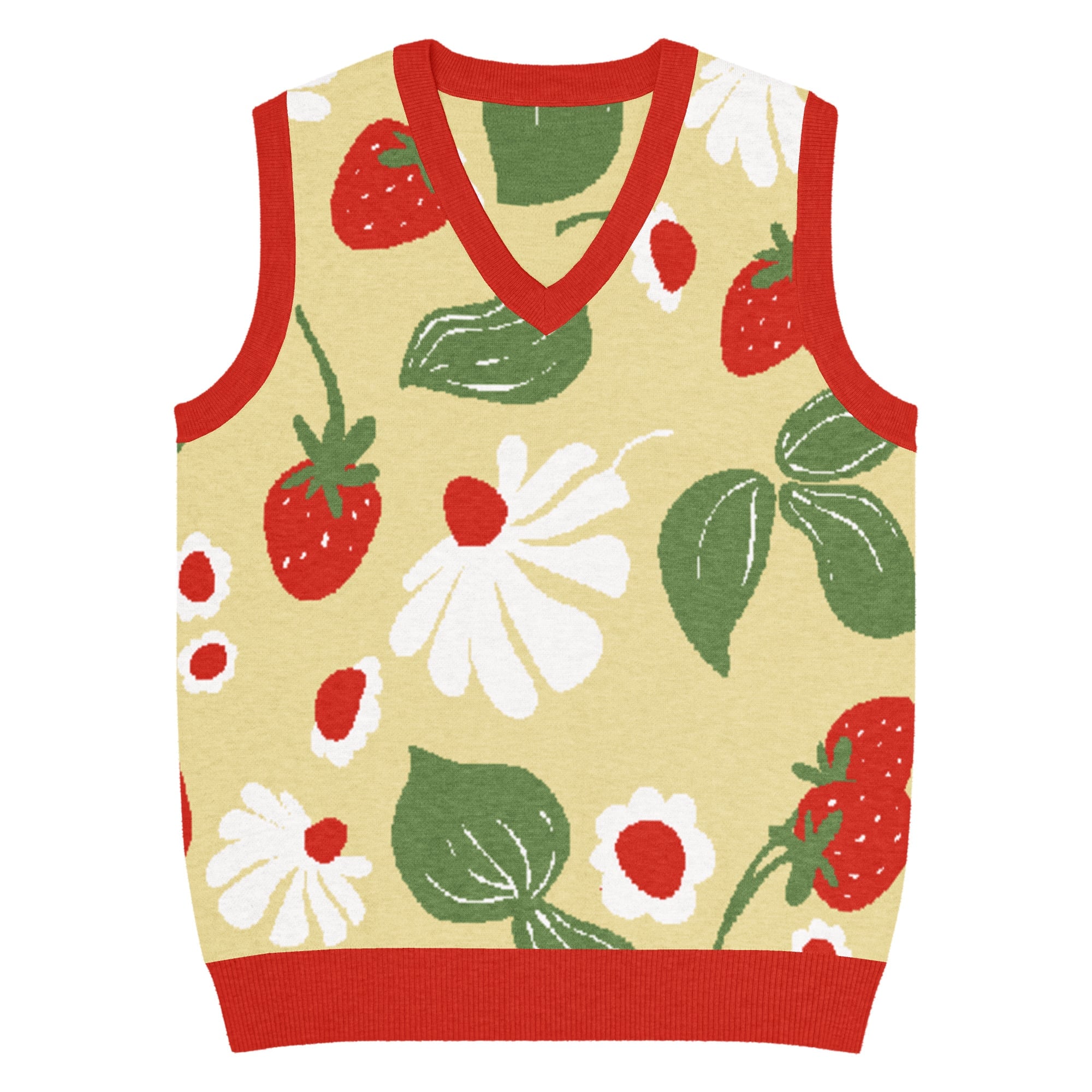 Strawberry Fields Knit V-Neck Vest