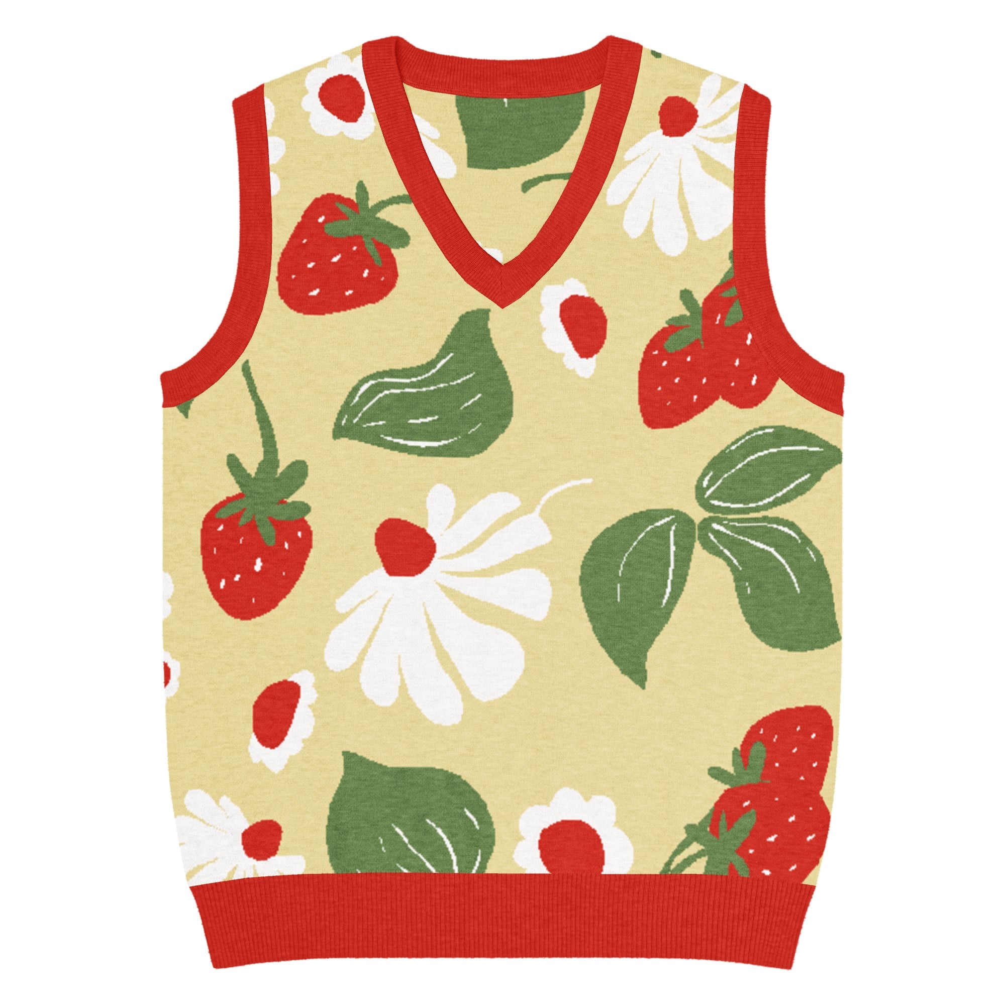 Strawberry Fields Knit V-Neck Vest - Image 17