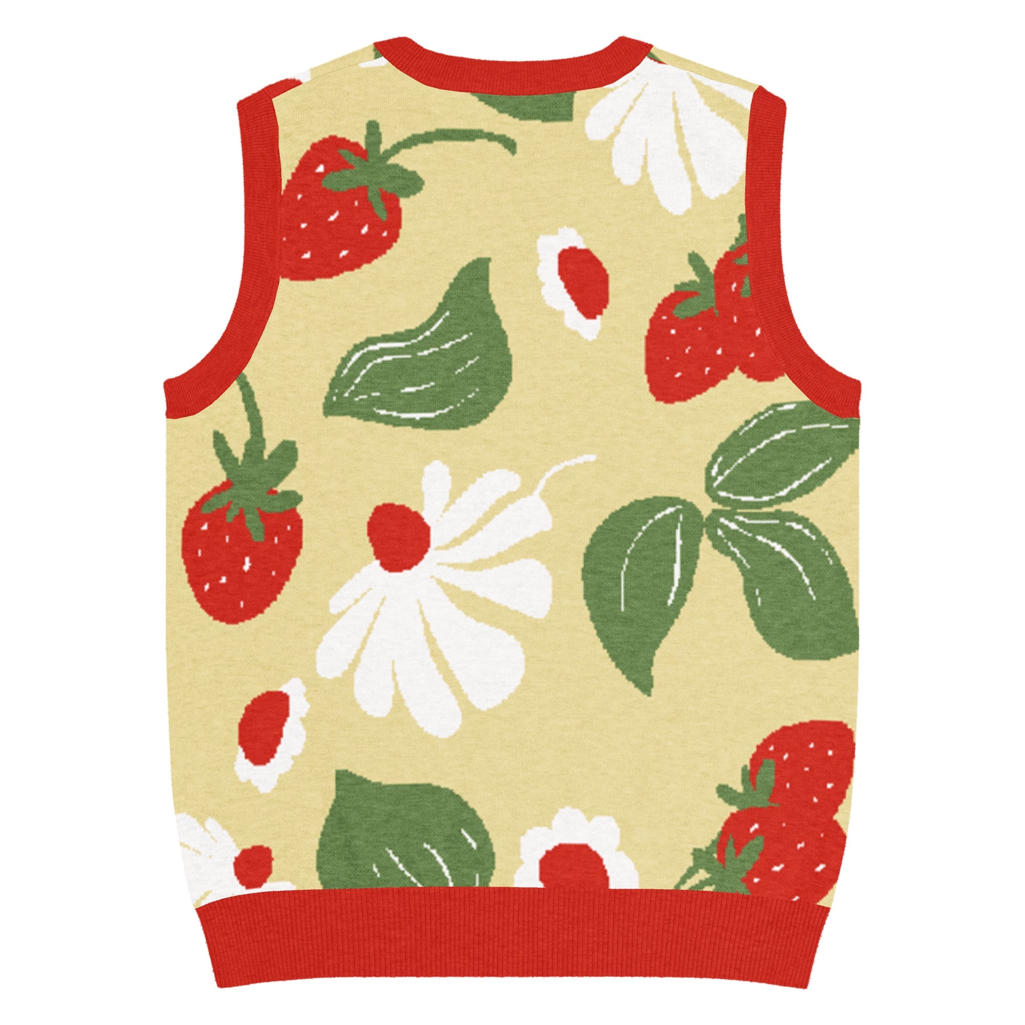 Strawberry Fields Knit V-Neck Vest - Image 3