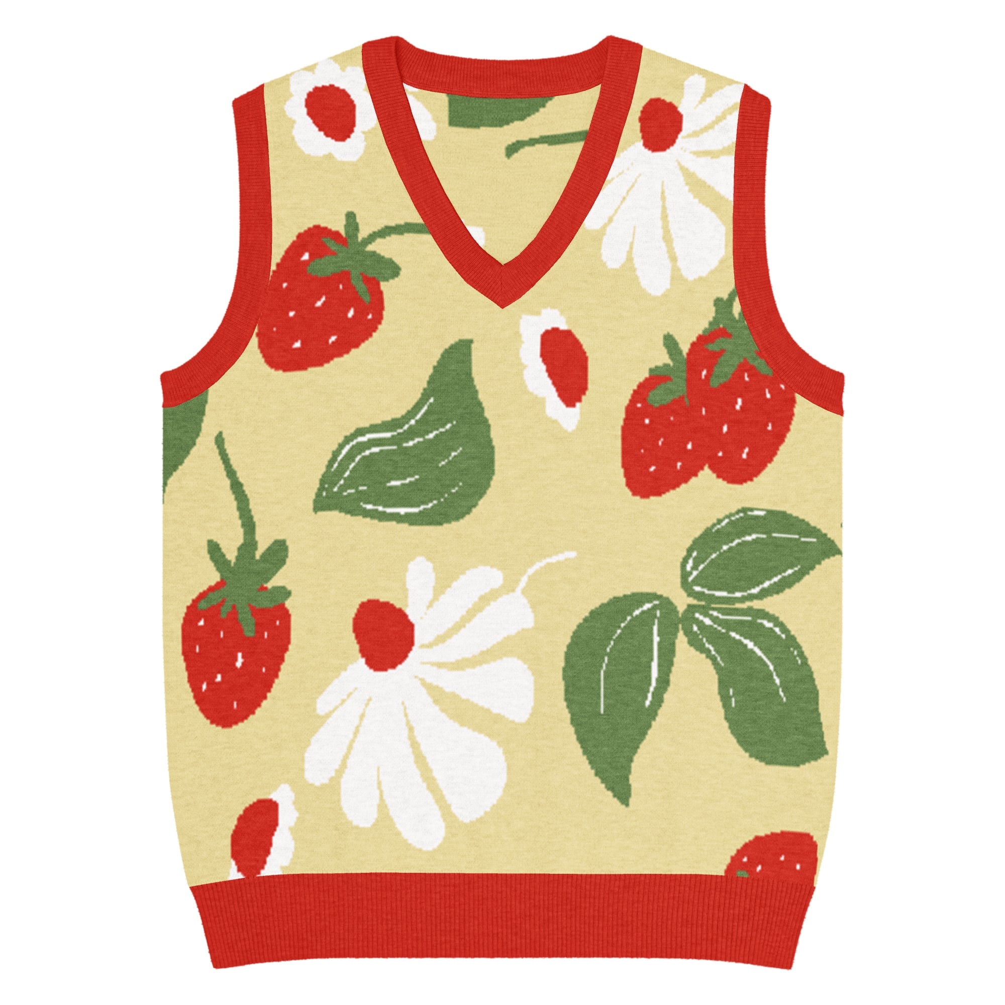 Strawberry Fields Knit V-Neck Vest - Image 2