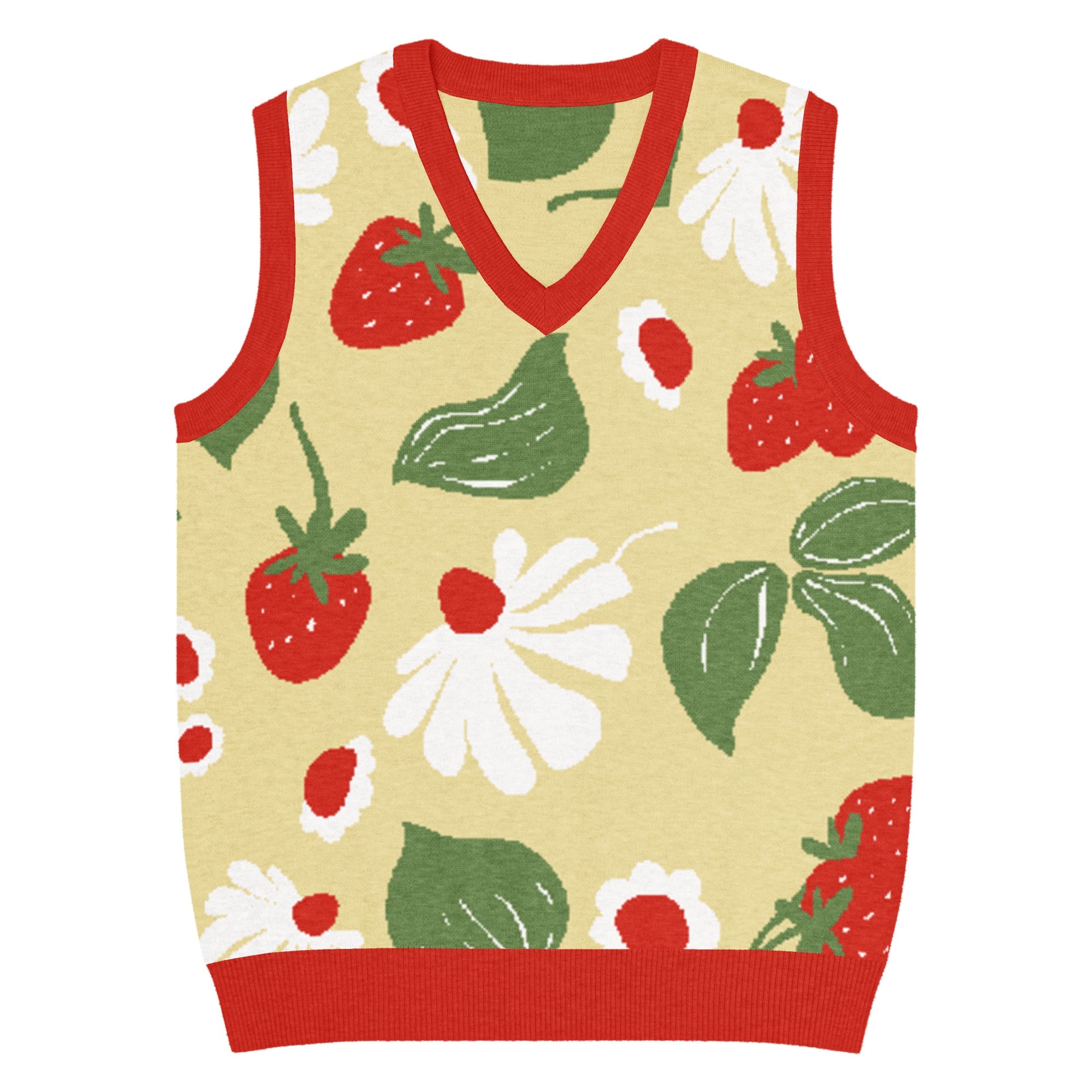 Strawberry Fields Knit V-Neck Vest - Image 11