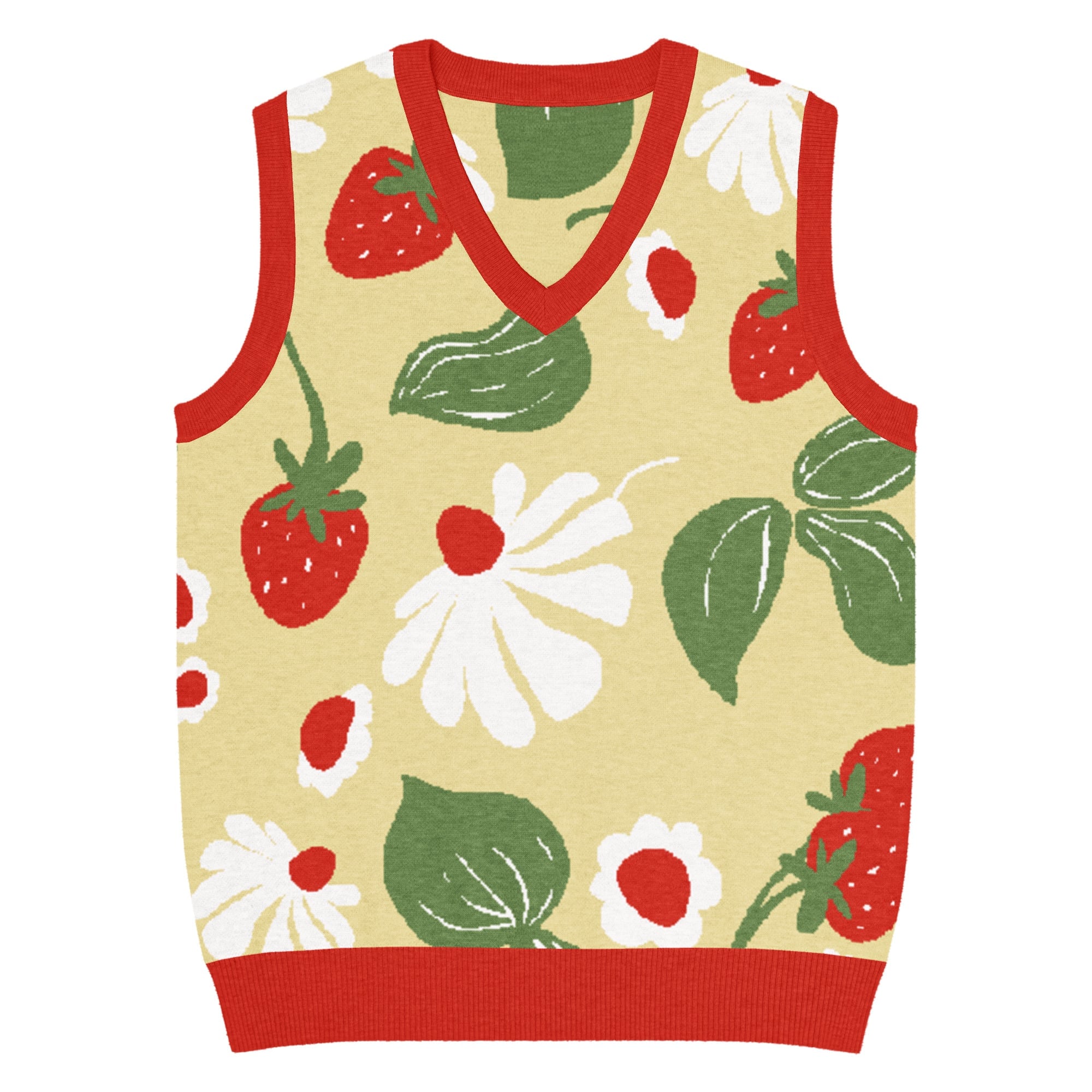 Strawberry Fields Knit V-Neck Vest - Image 9