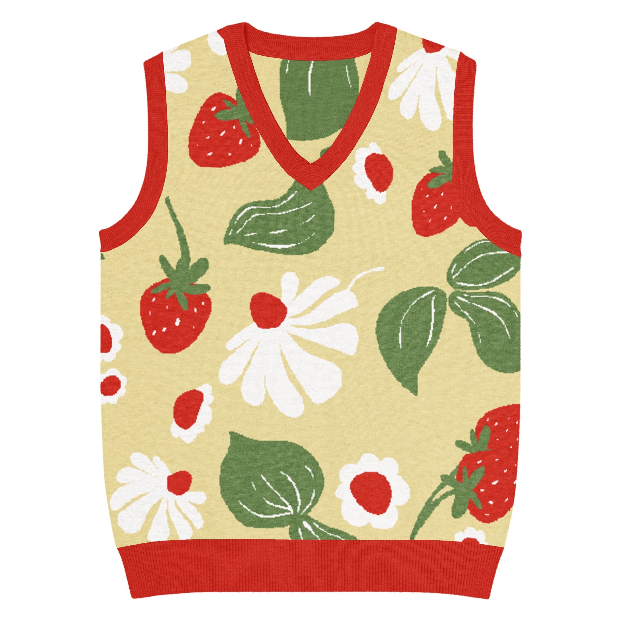 Strawberry Fields Knit V-Neck Vest - Image 13