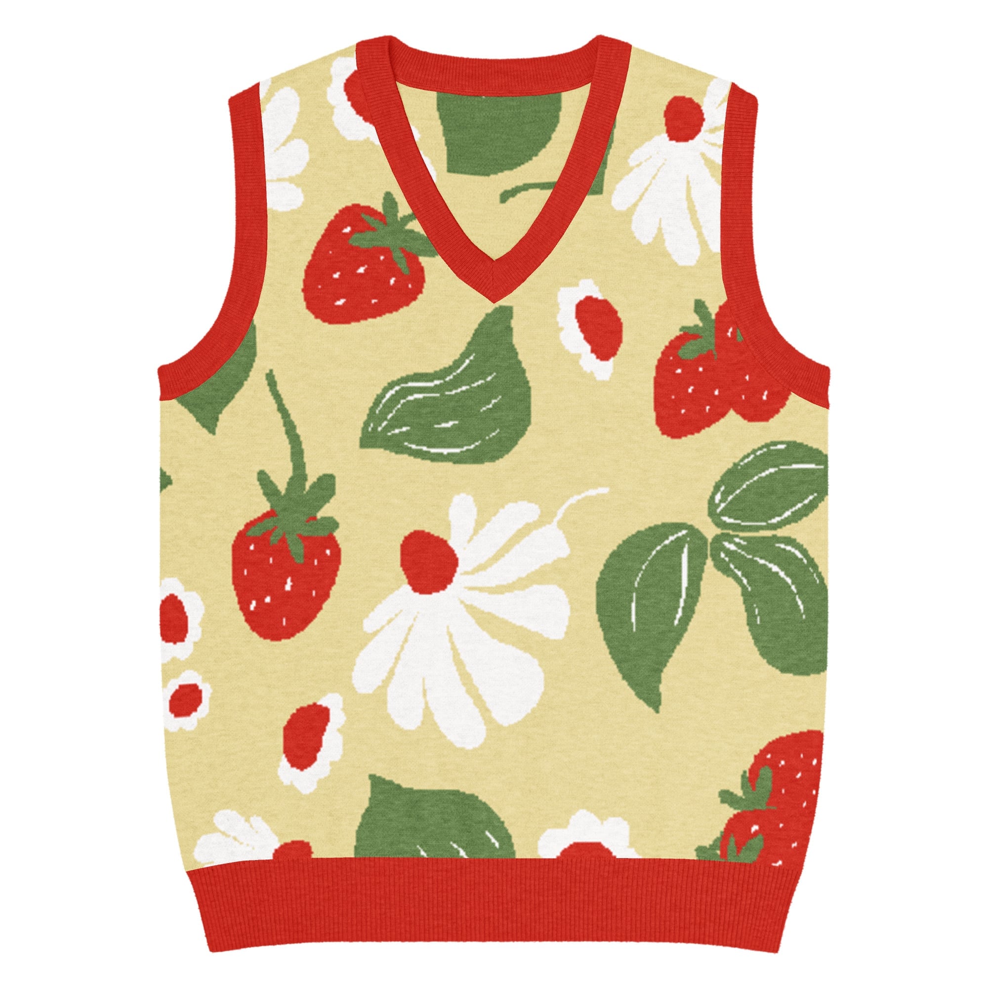 Strawberry Fields Knit V-Neck Vest - Image 5